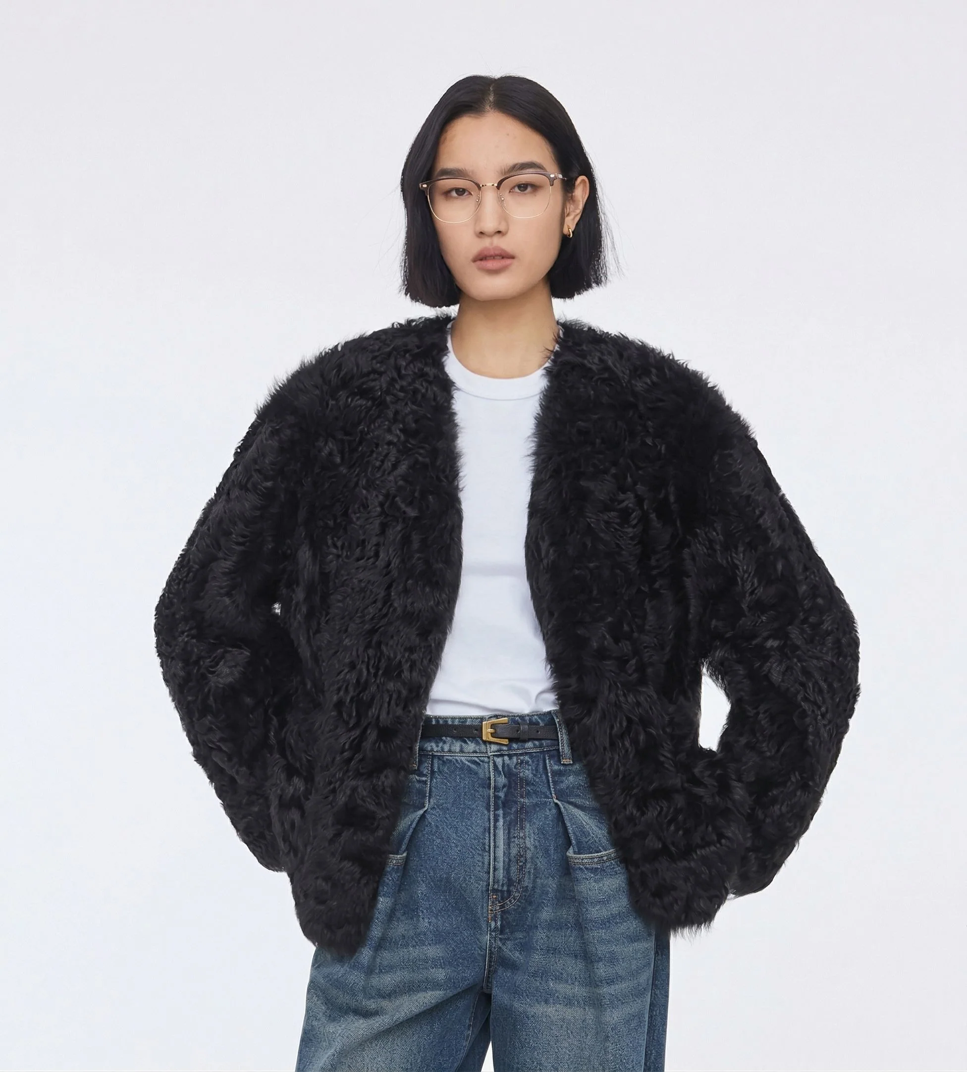 Toscana Shearling V-Neck Jacket - Image 6