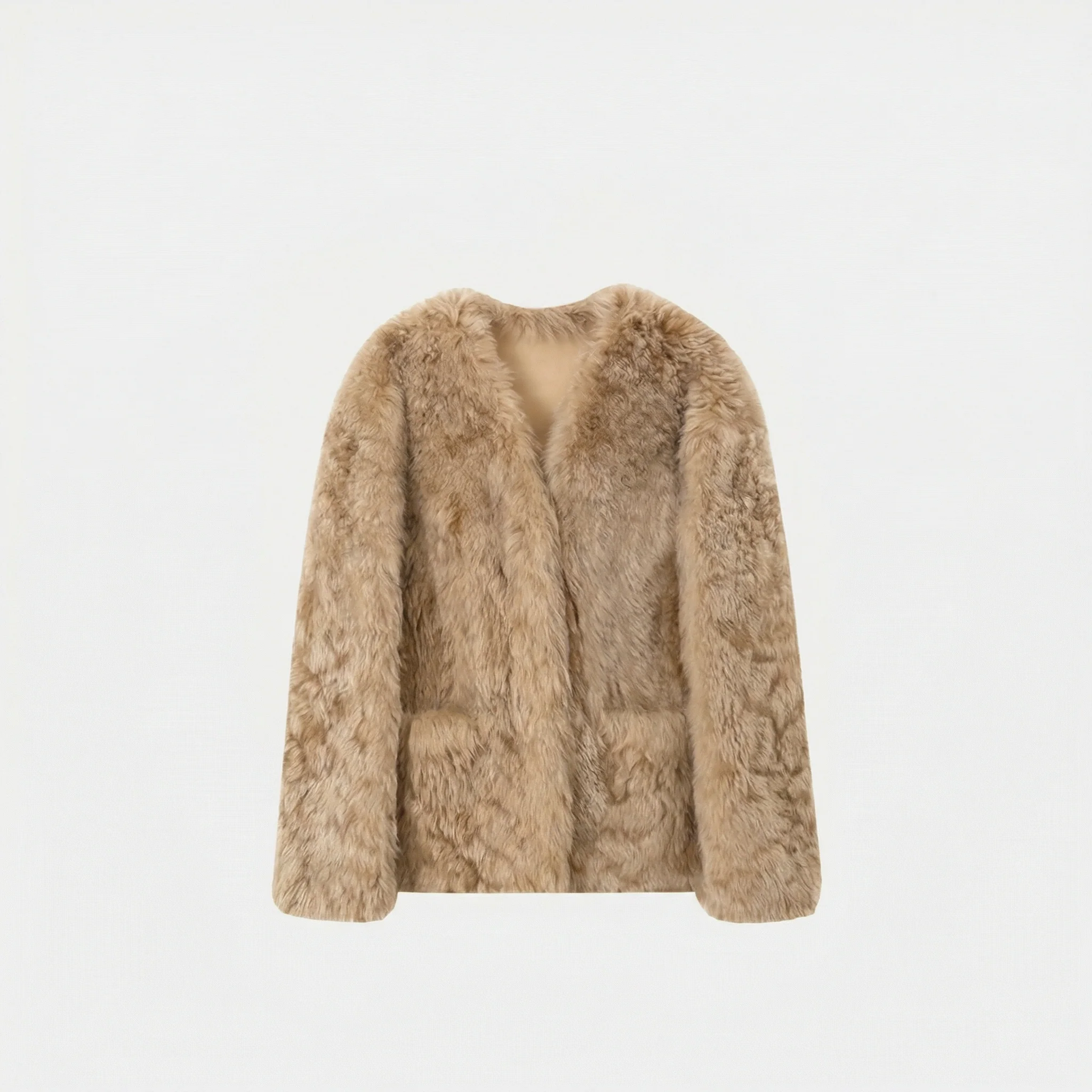 Toscana Shearling V-Neck Jacket - Image 9