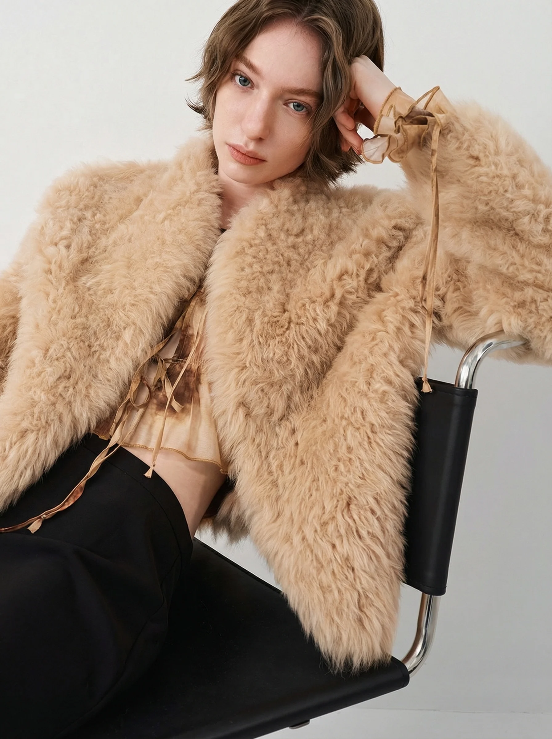 Toscana Shearling V-Neck Jacket