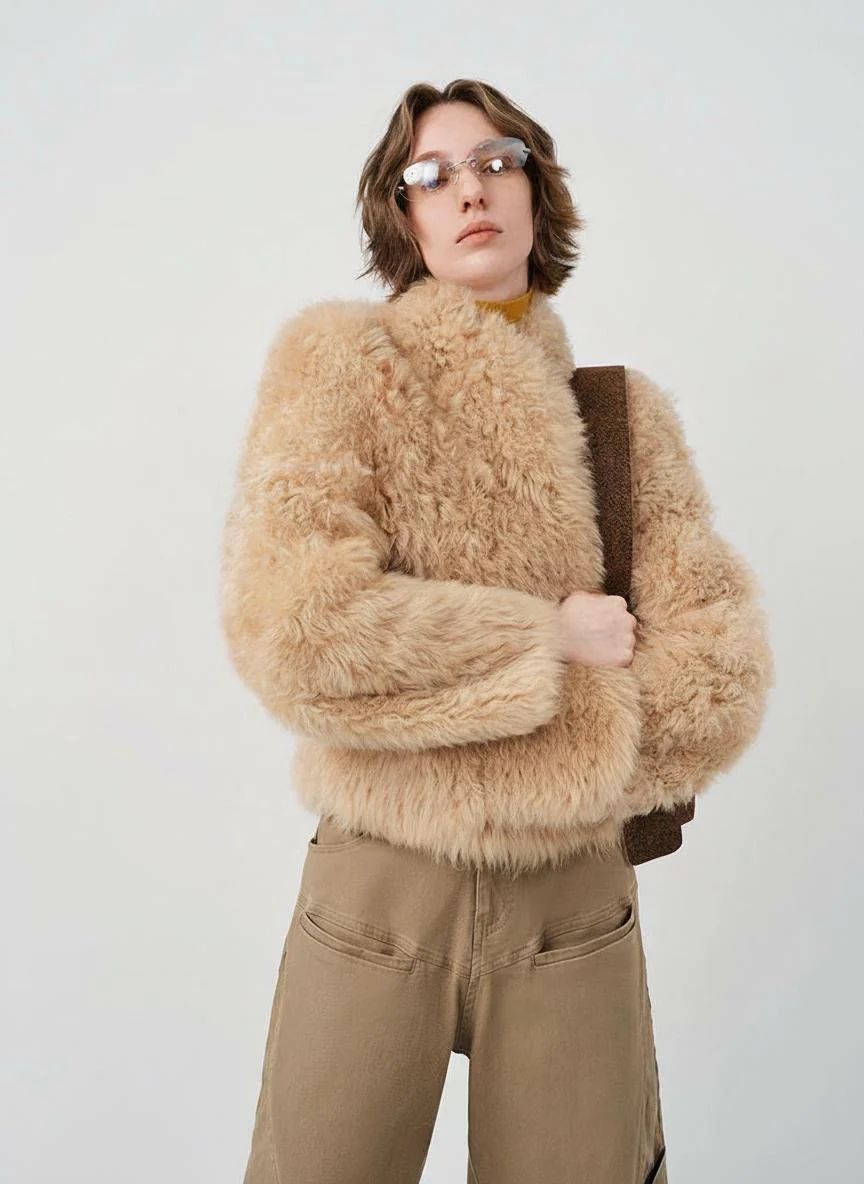 Toscana Shearling V-Neck Jacket - Image 3