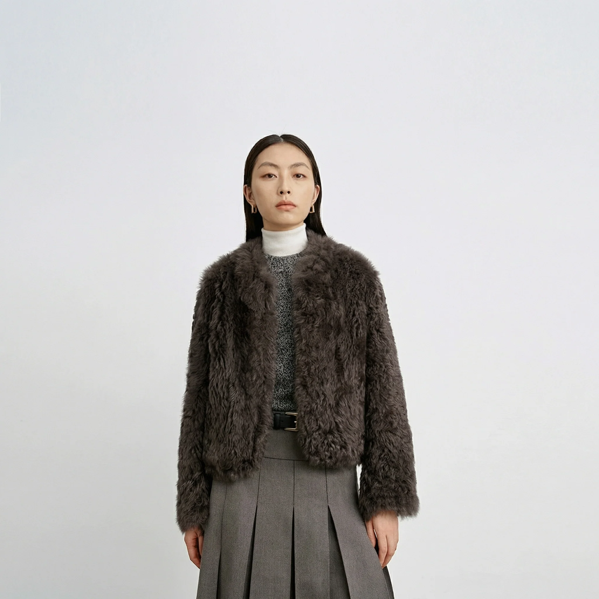 Toscana Shearling V-Neck Jacket - Image 4