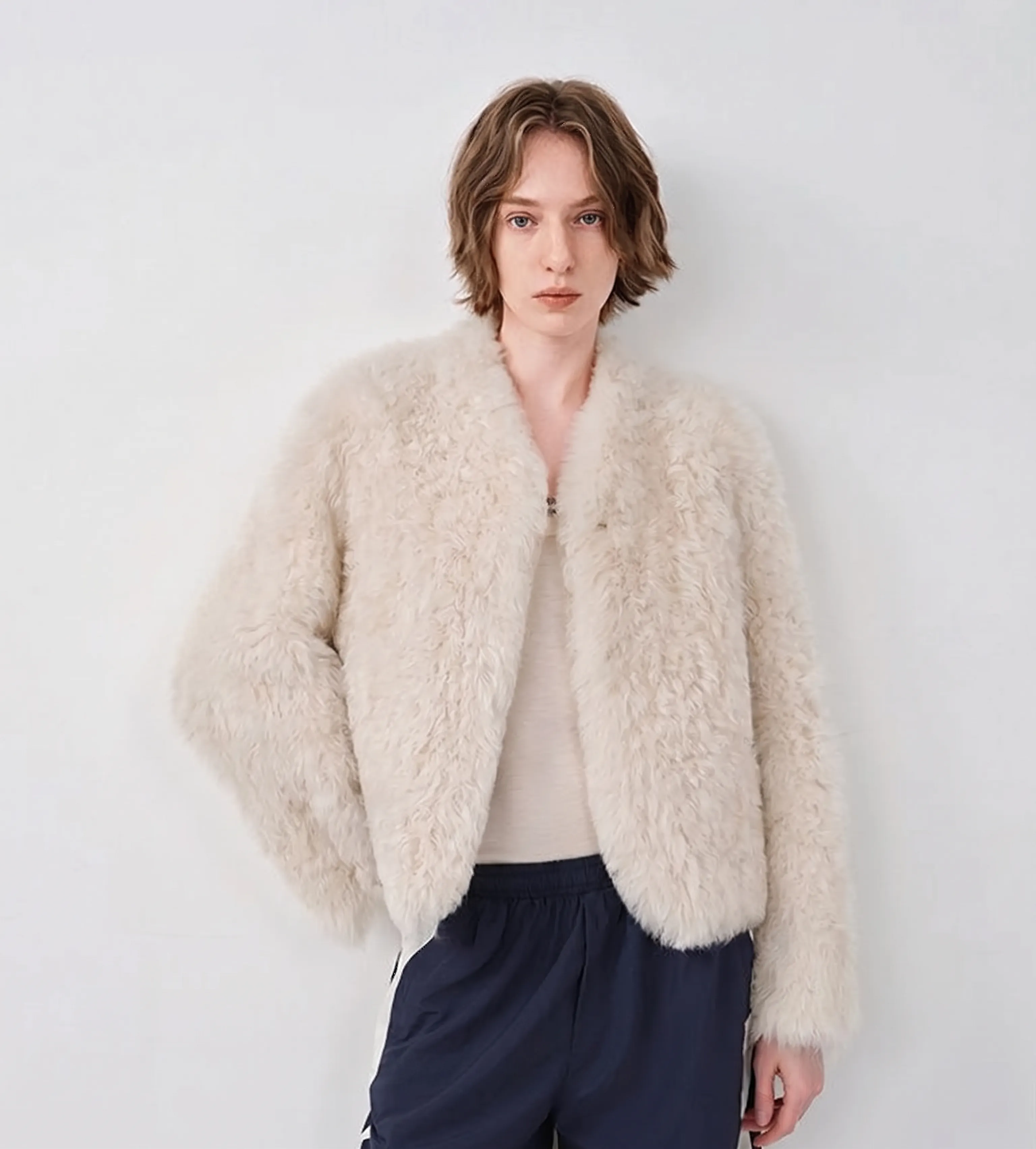 Toscana Shearling V-Neck Jacket - Image 5