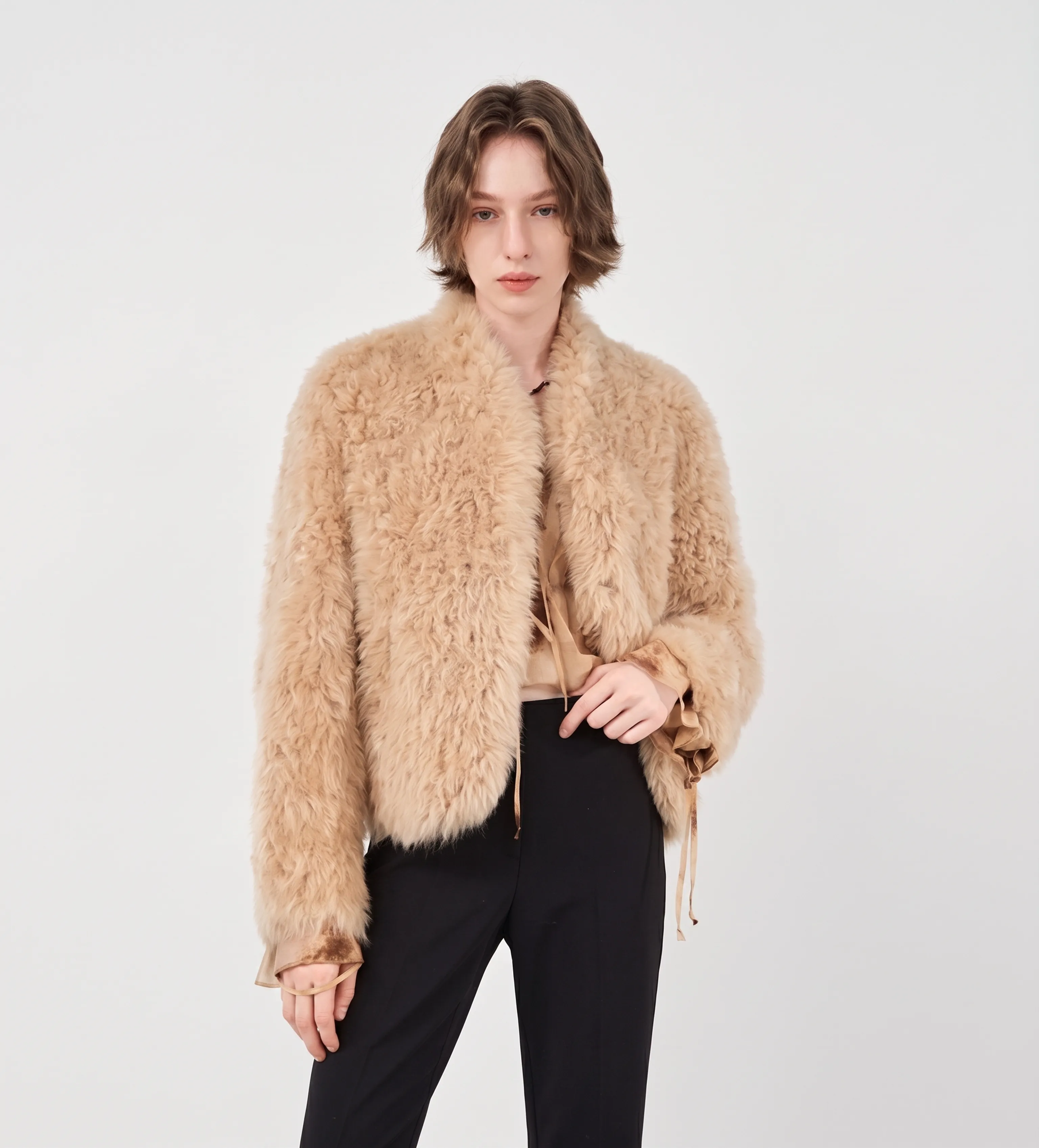 Toscana Shearling V-Neck Jacket - Image 6