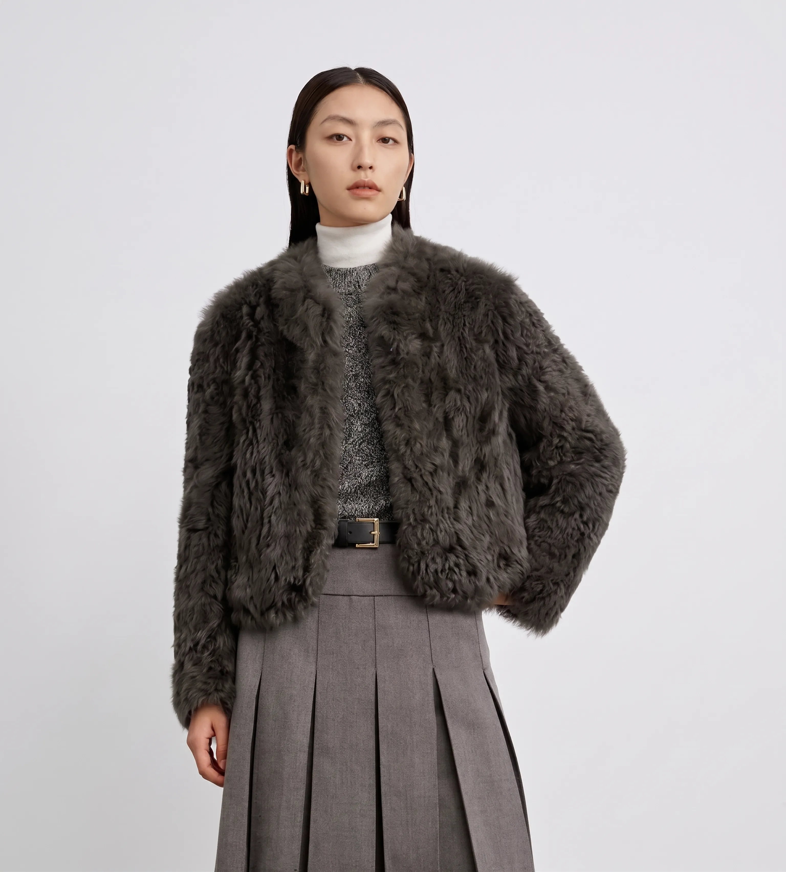 Toscana Shearling V-Neck Jacket - Image 8