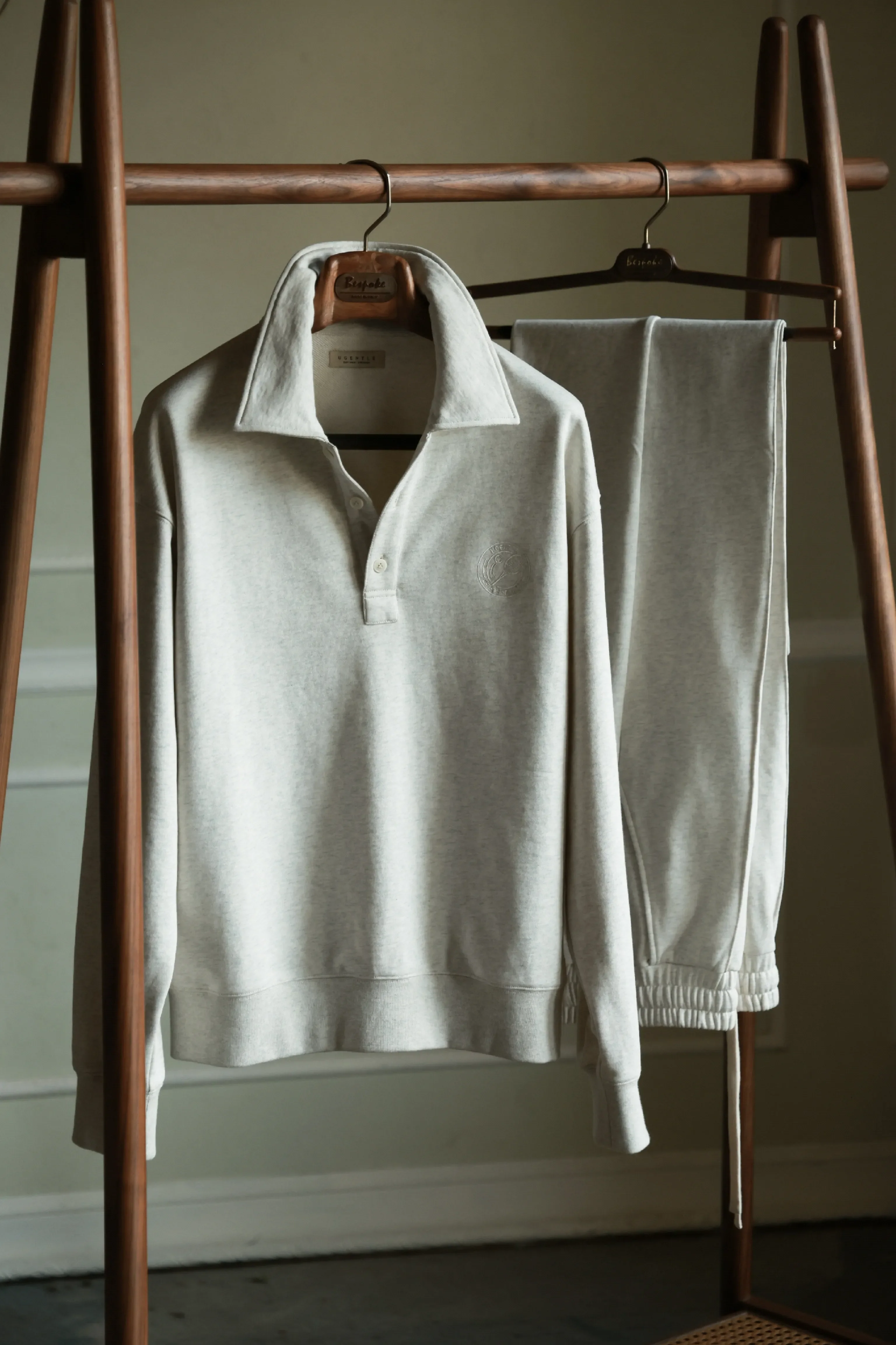 Travertine White Cotton Polo Sweat Set - Image 10