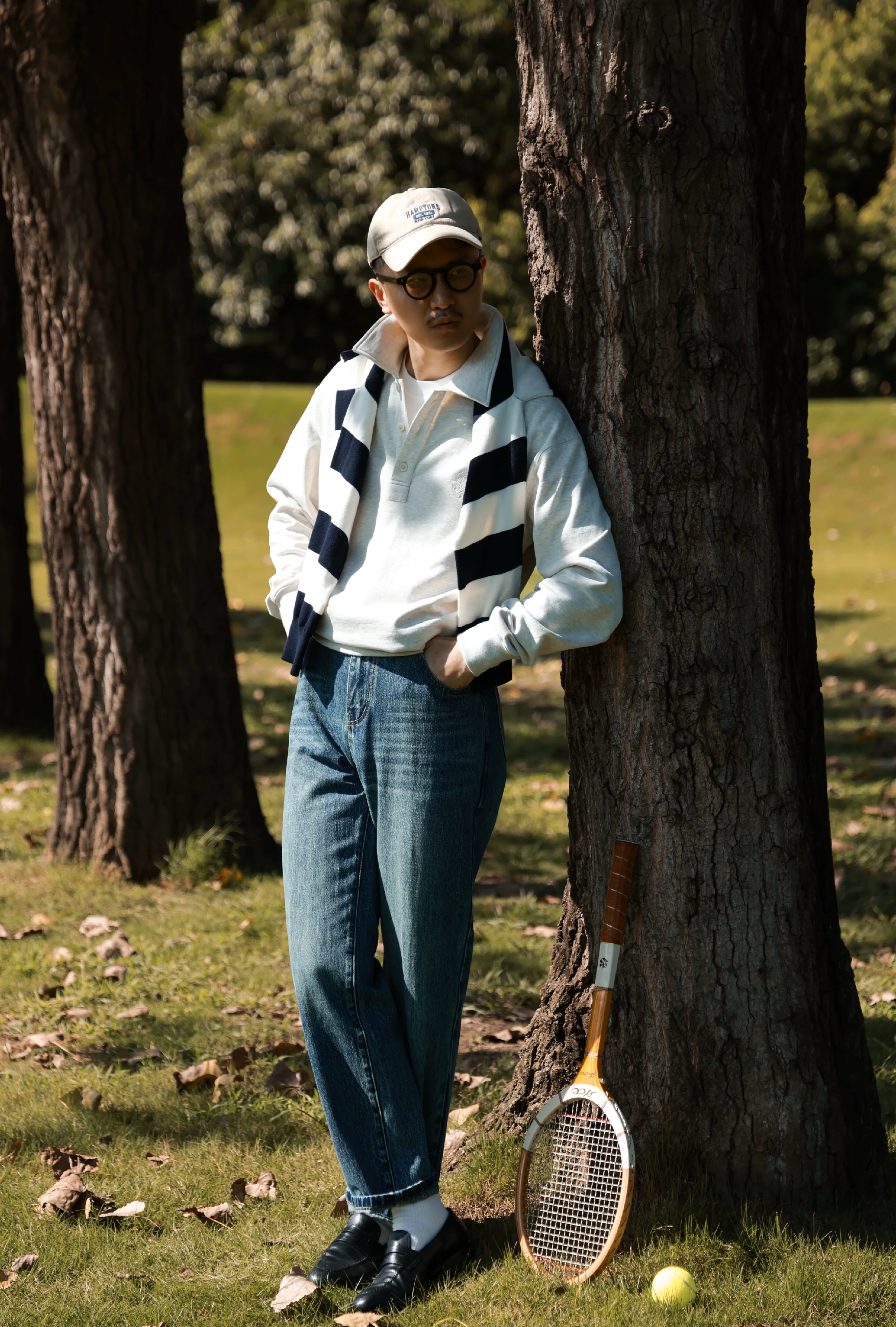 Travertine White Cotton Polo Sweat Set - Image 6