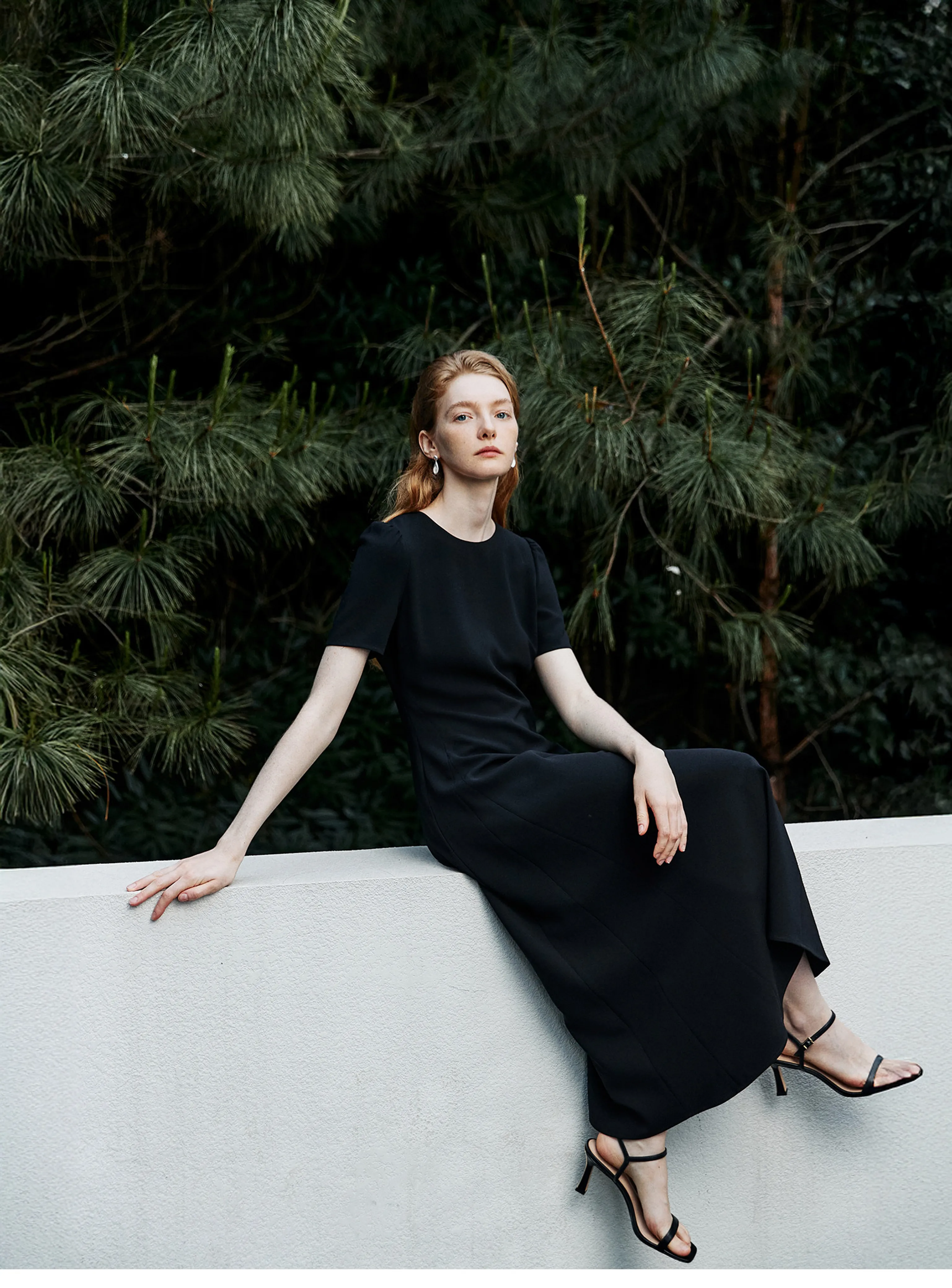 Triacetate Crew A-Line Midi Dress