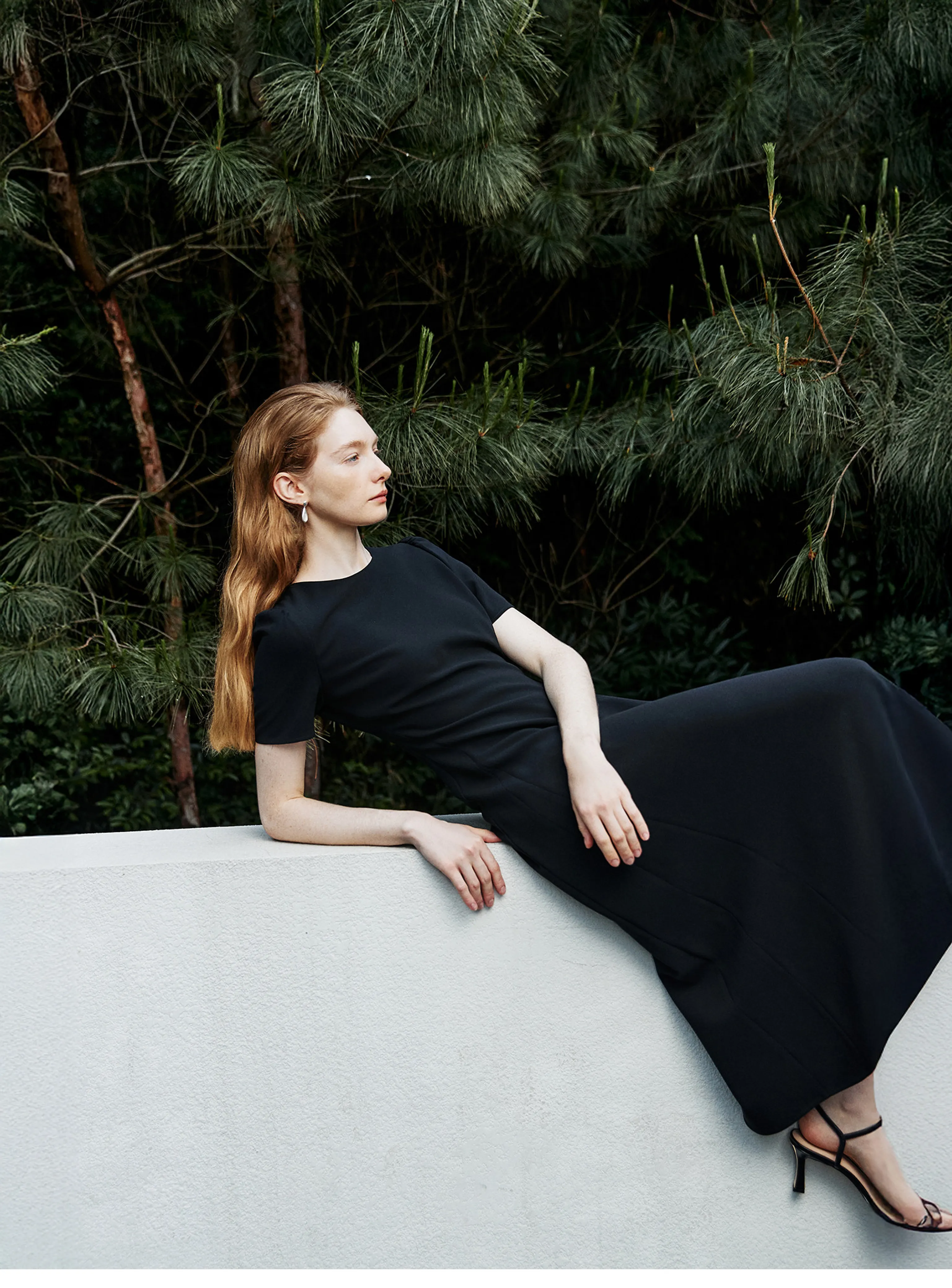 Triacetate Crew A-Line Midi Dress - Image 4