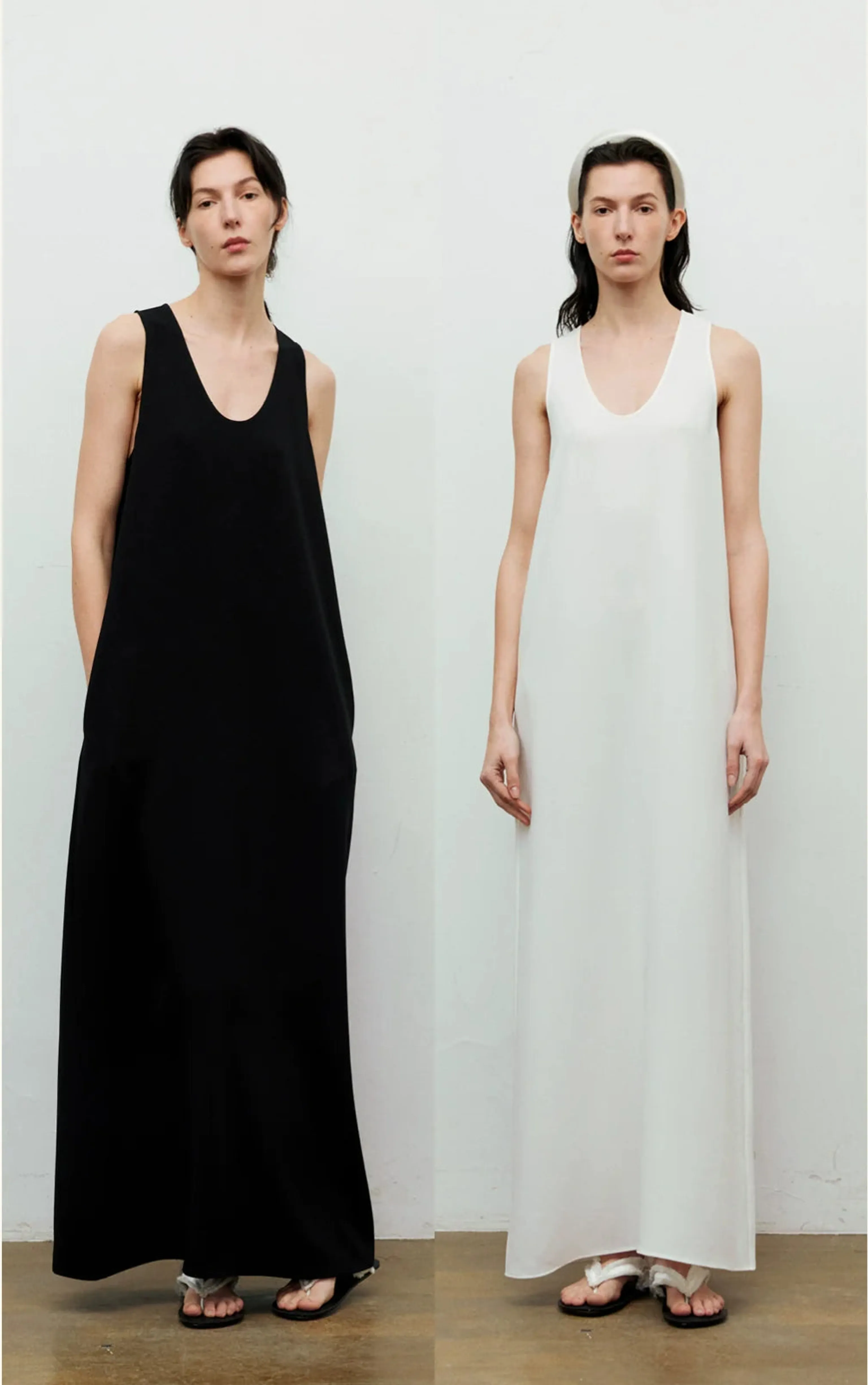 Triacetate U-Neck Sleeveless Maxi Dress