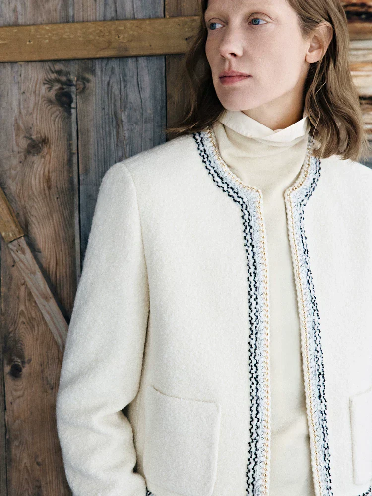 Trim Bouclé Jacket - Image 3