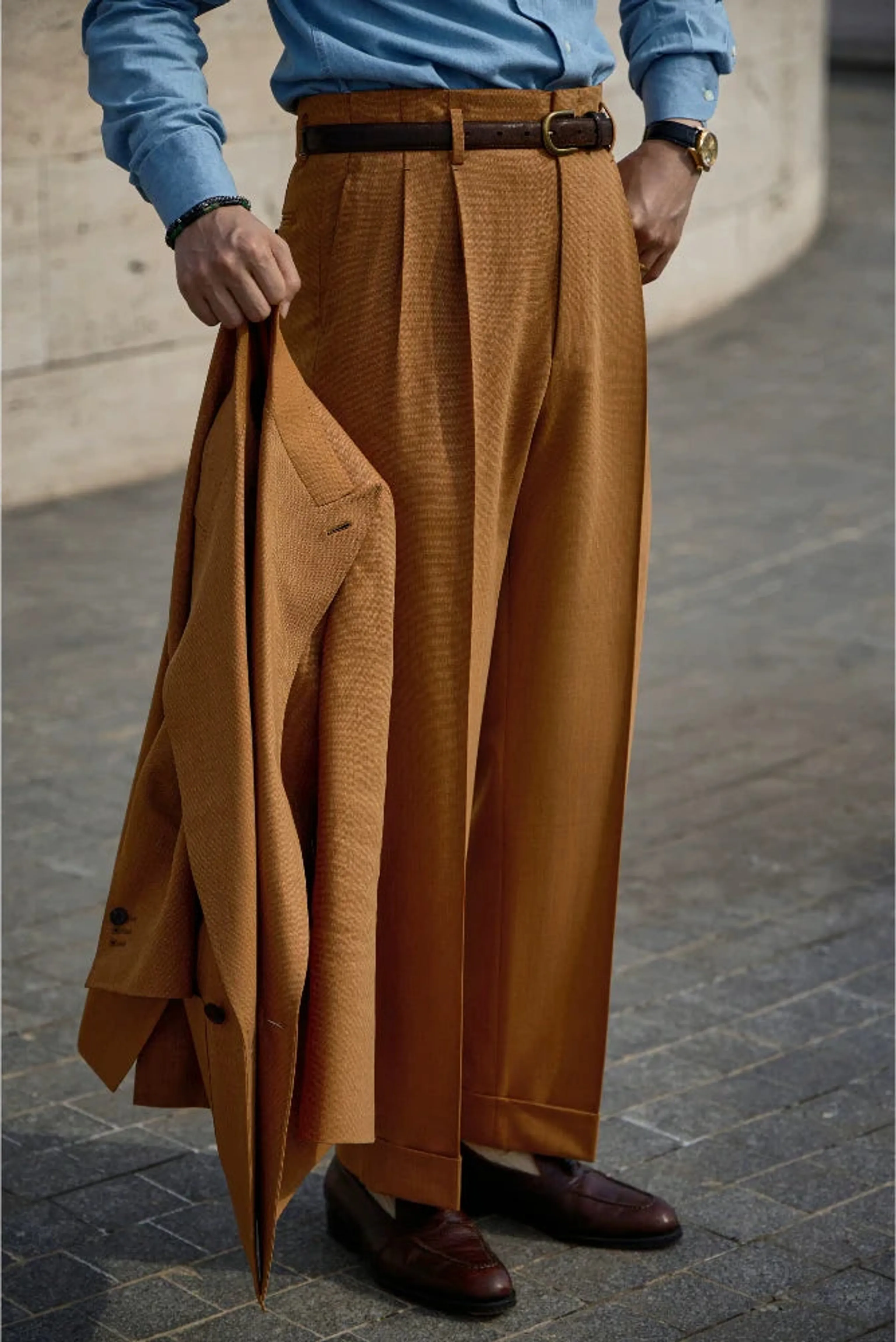 Tuscan Sunset Pleated Trousers - Image 2
