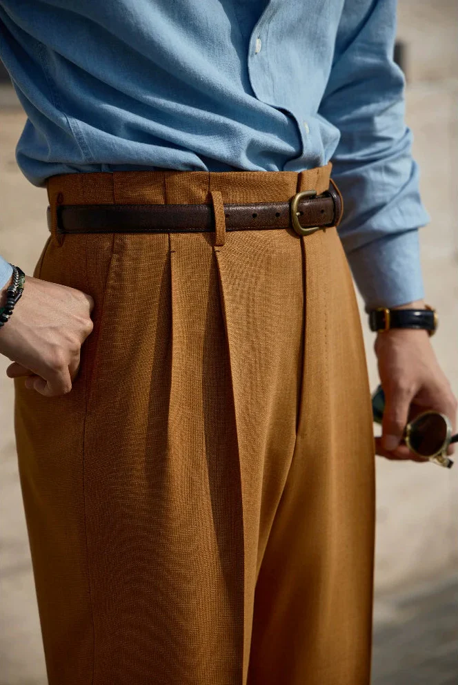 Tuscan Sunset Pleated Trousers - Image 3