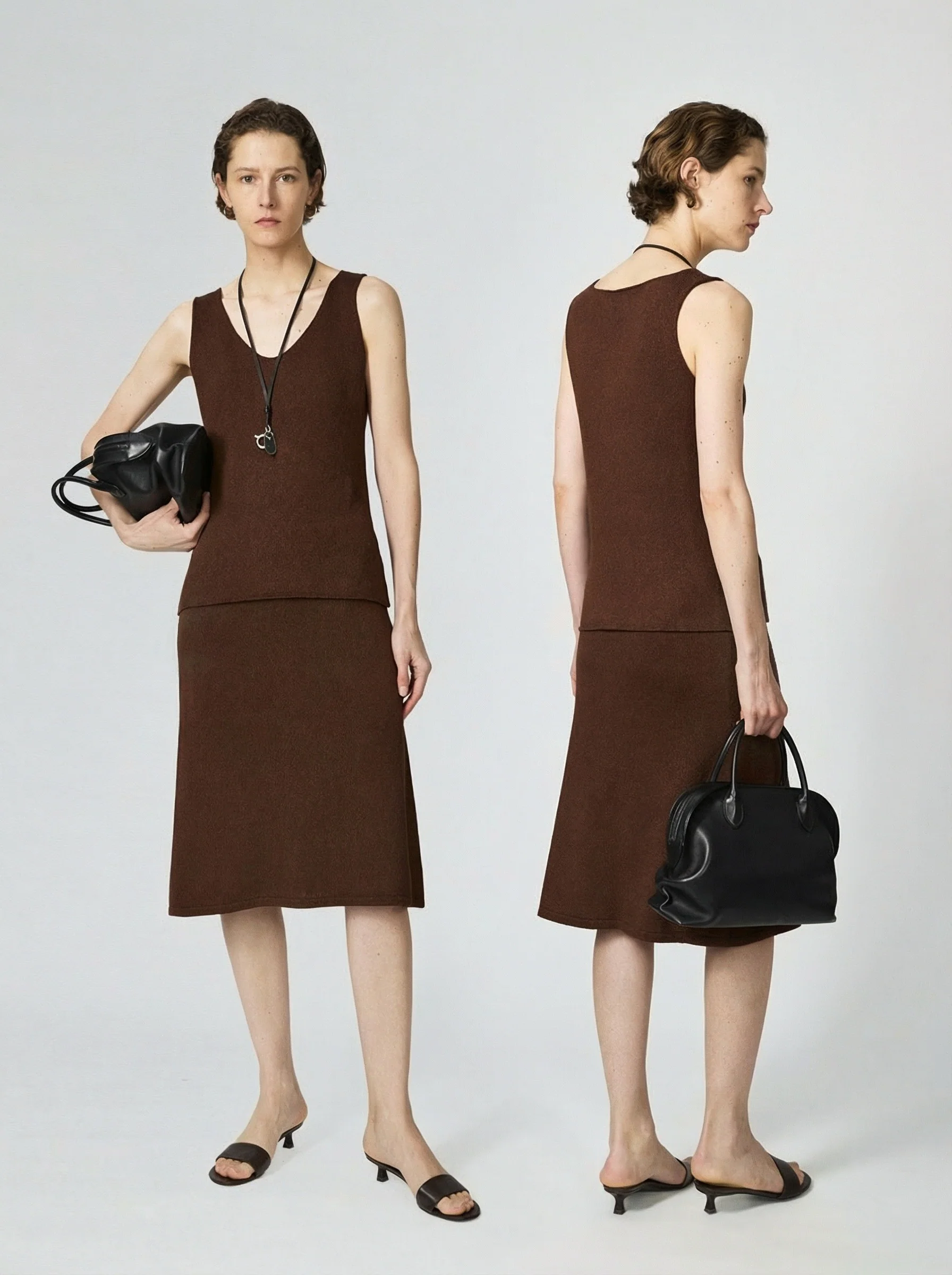 Tussah Silk Knit Three-Piece Set - Image 5