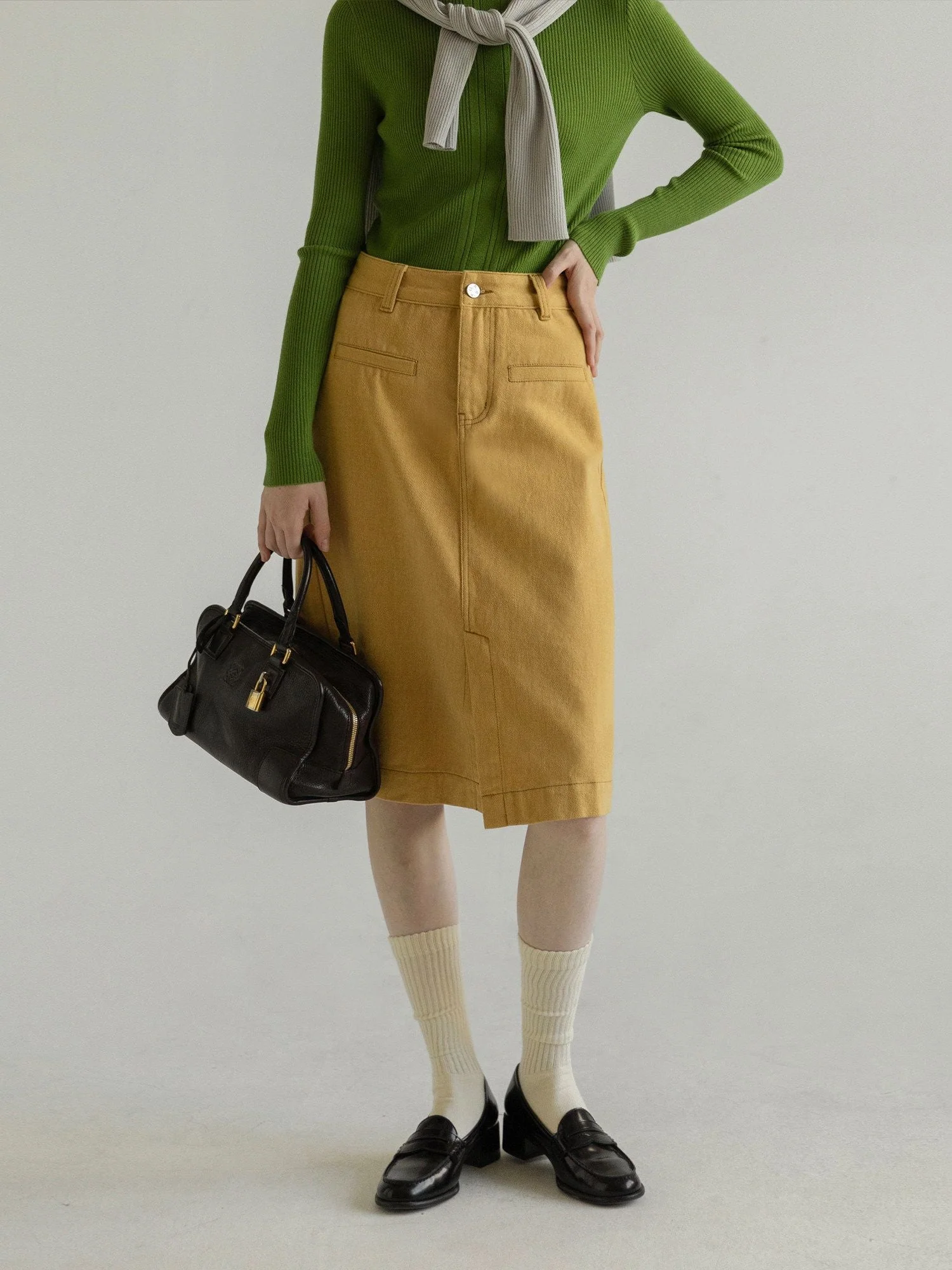 Twill Midi Skirt - Image 3