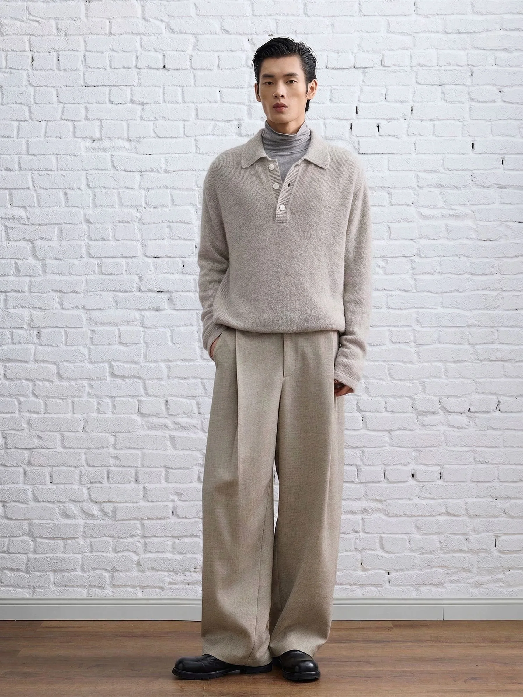 Twill Straight-Leg Trousers - Image 3