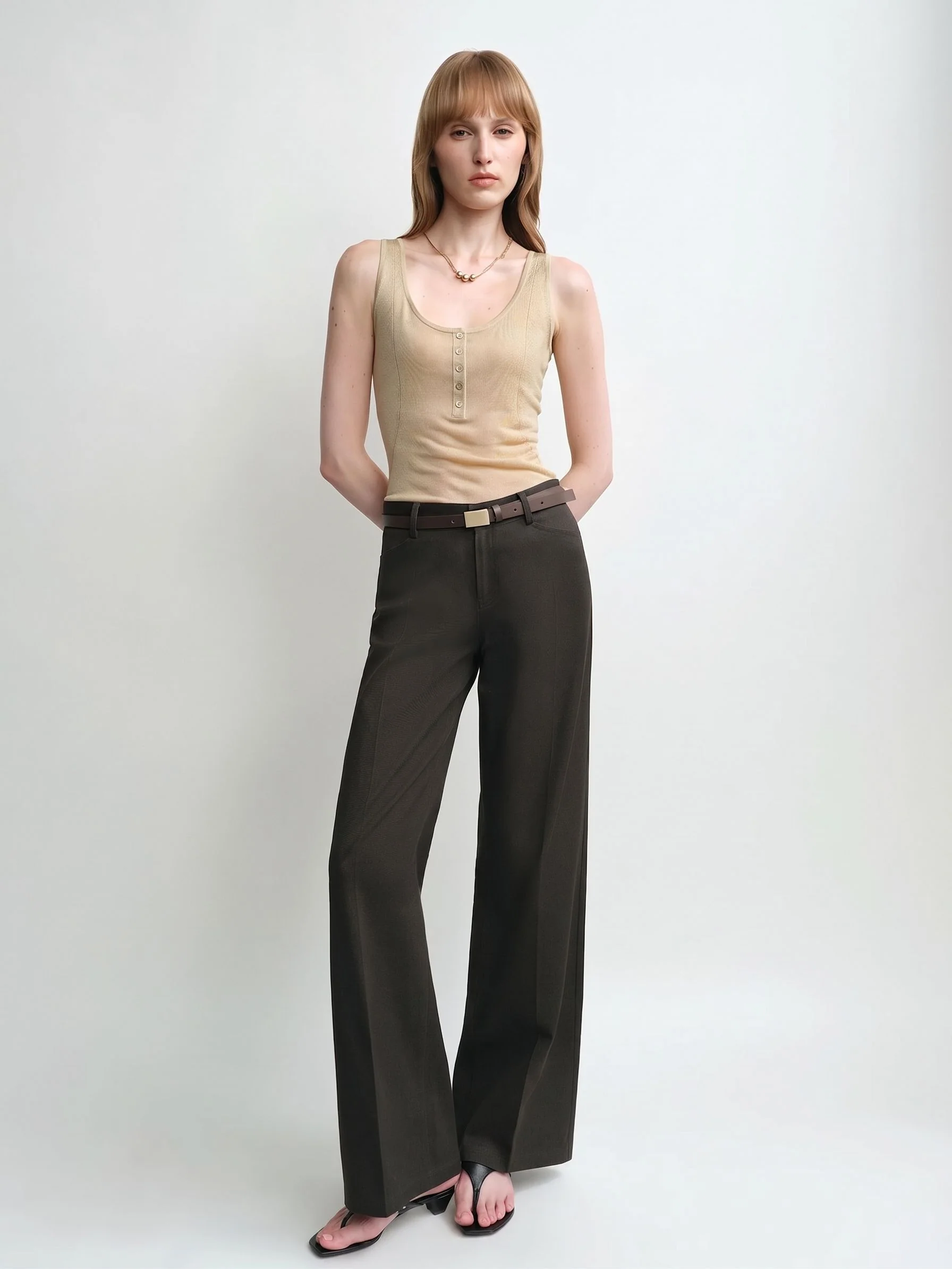 Twill Wide-Leg Trousers - Image 5