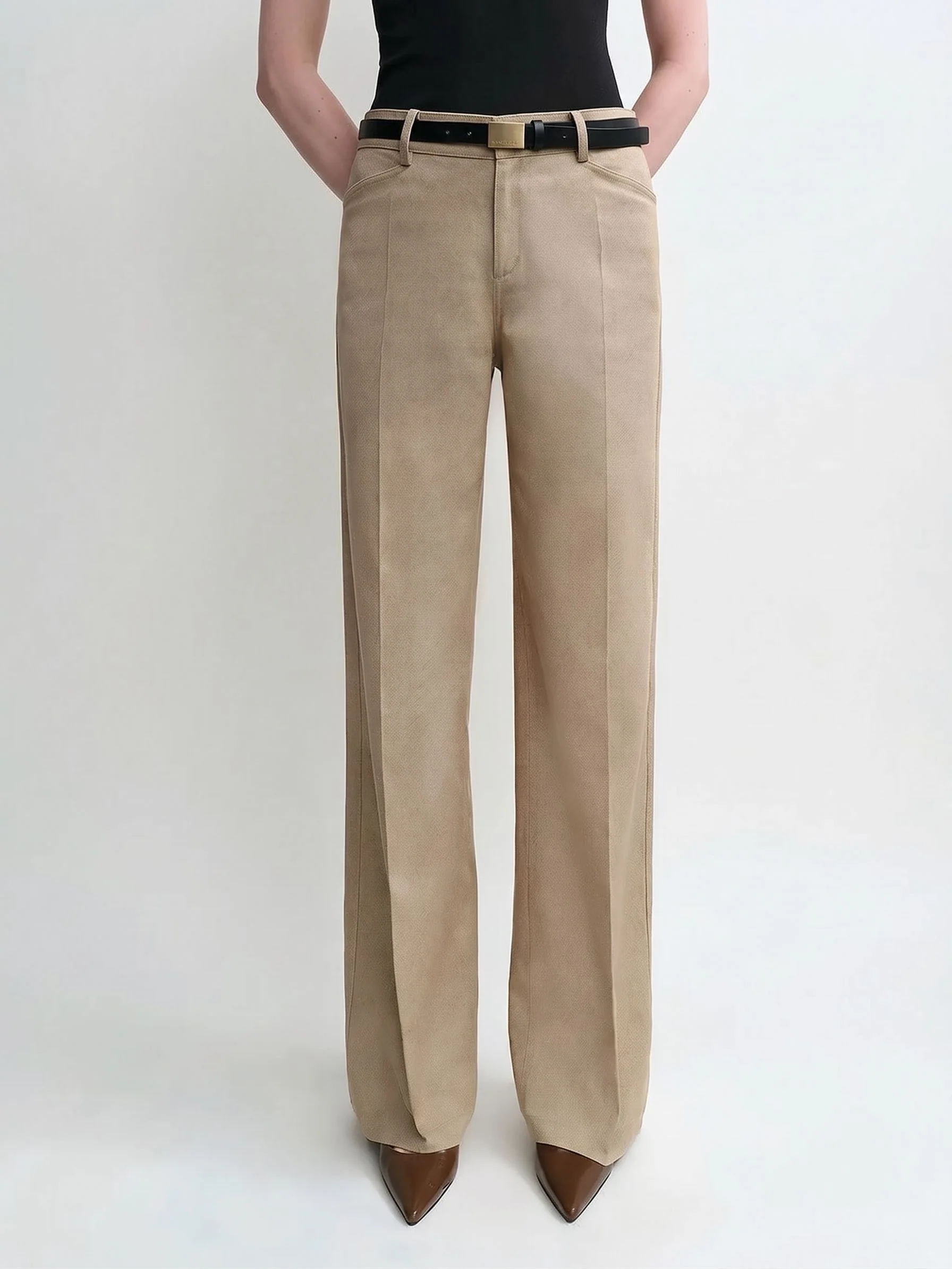 Twill Wide-Leg Trousers - Image 6