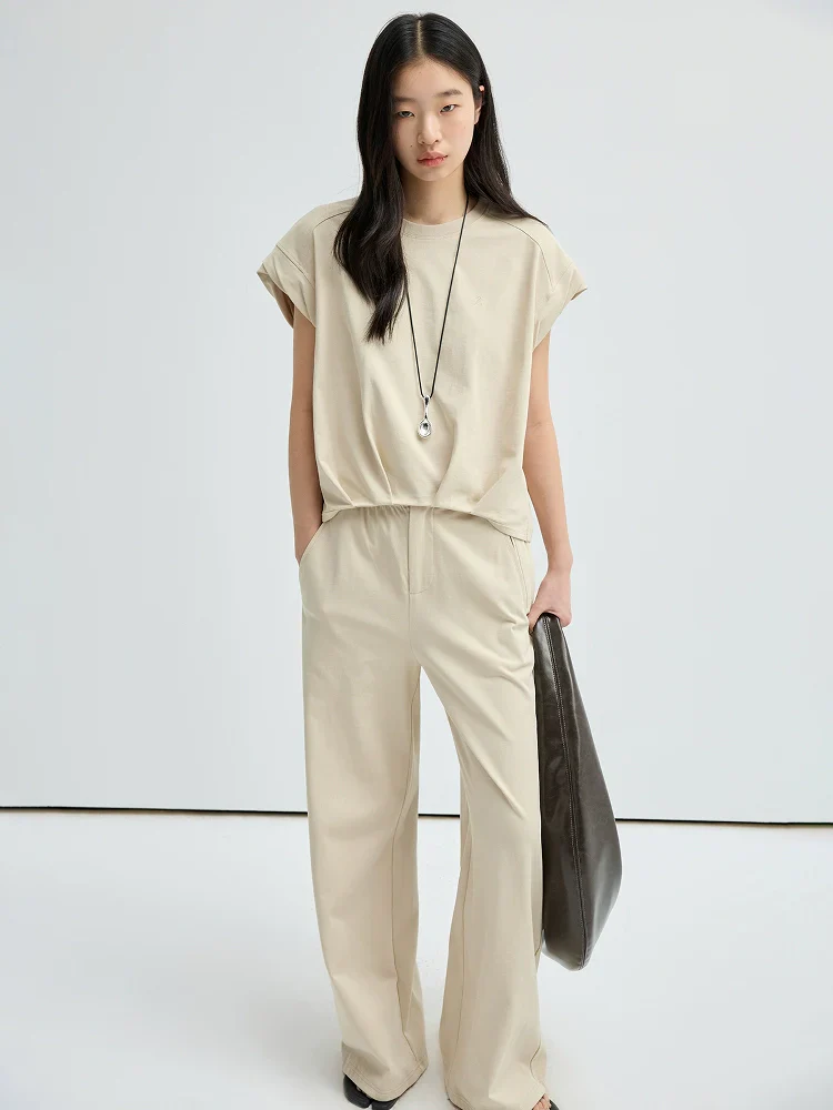 Twist-Cuff Tee & Wide-Leg Pants Set - Image 3