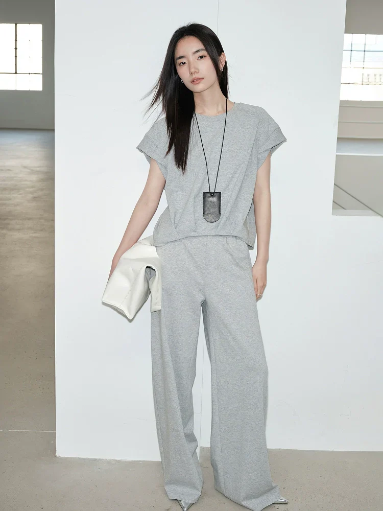 Twist-Cuff Tee & Wide-Leg Pants Set - Image 4