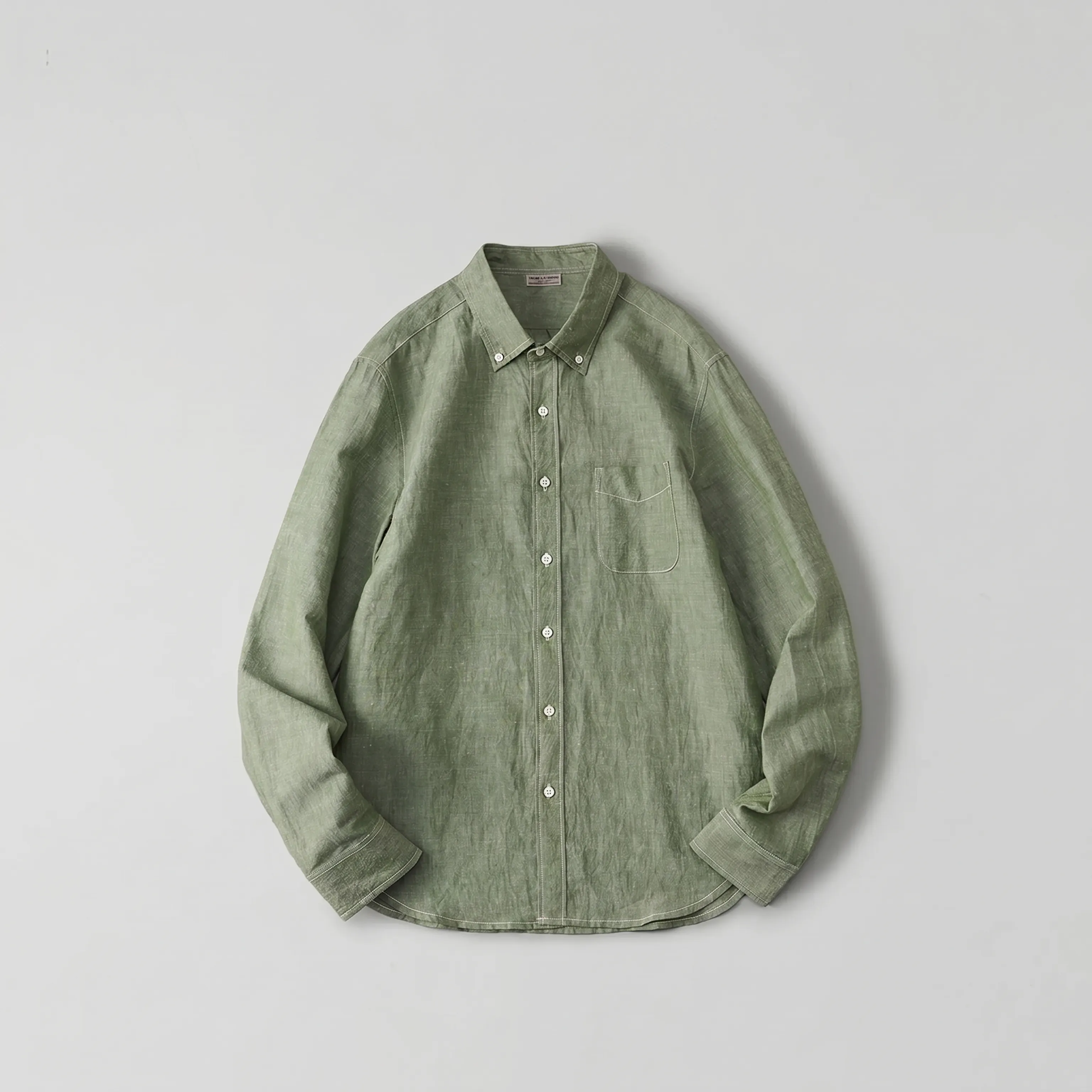 Two-Tone Cotton-Linen Shirt - Image 6