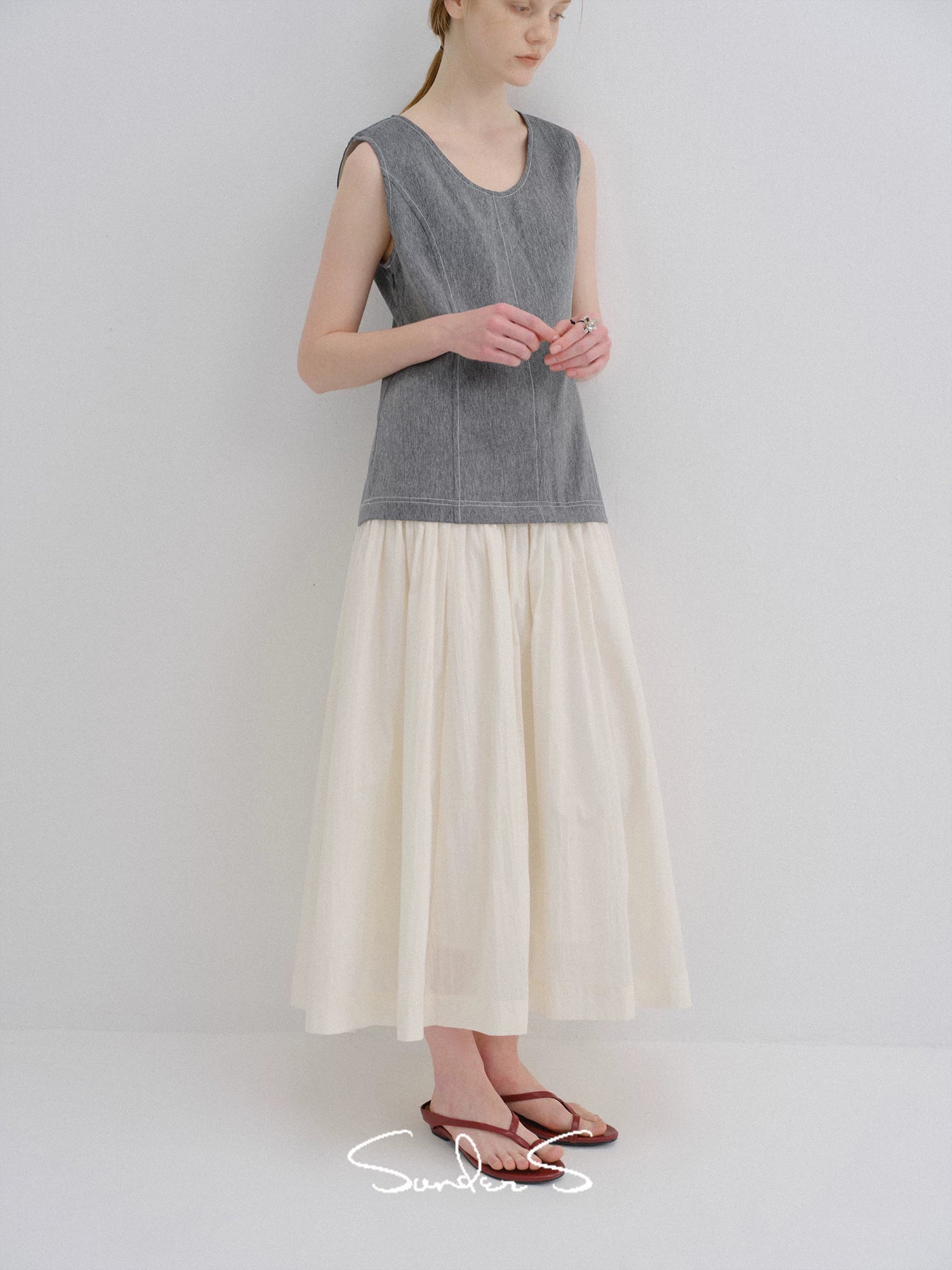 Two-Tone Faux Two-Piece Dress - Image 5