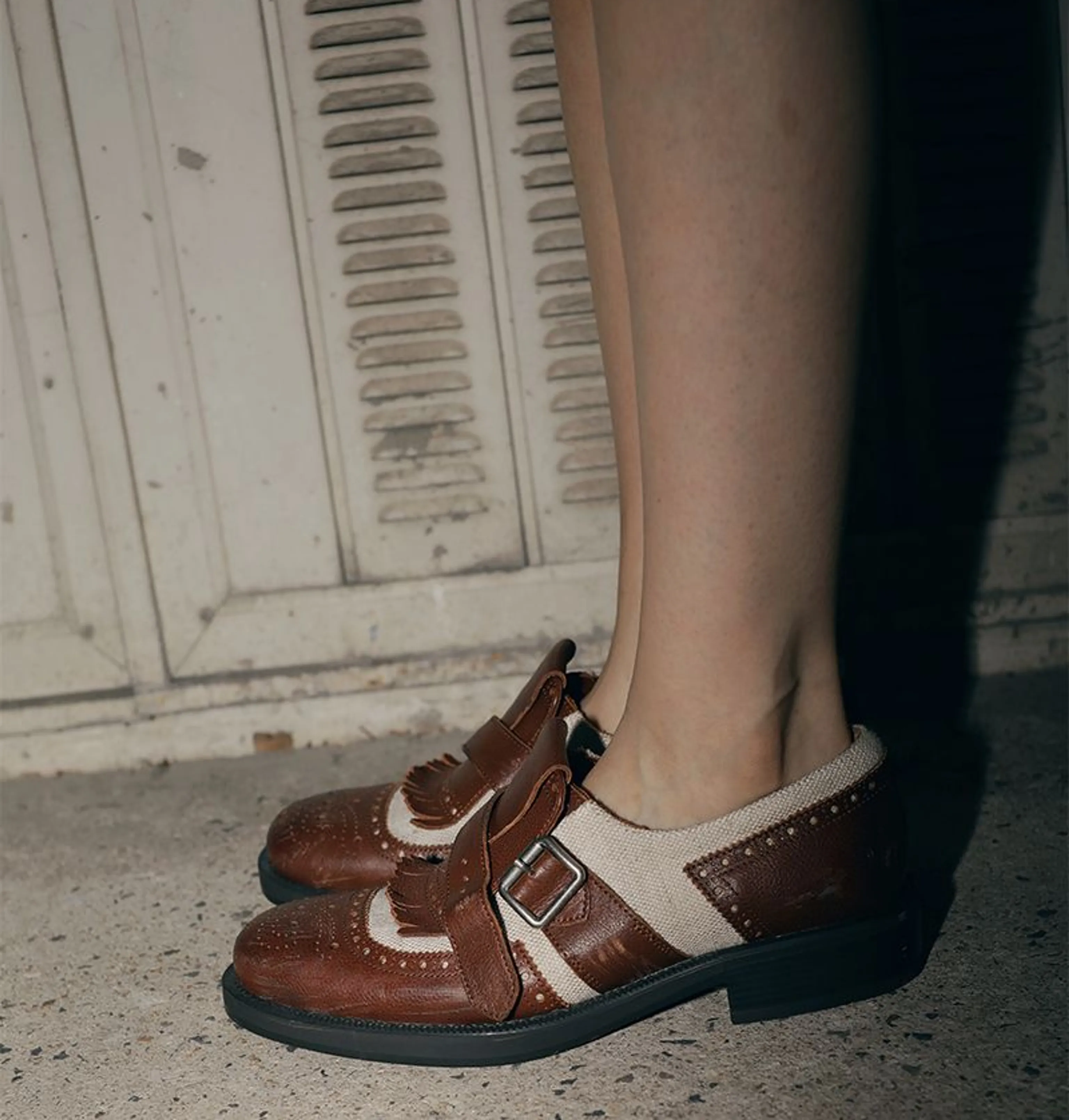Two-Tone Kiltie Monk Loafers - Image 2