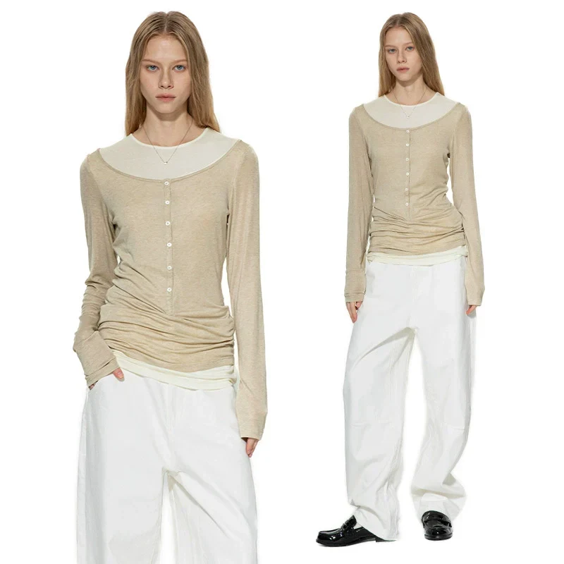 Two-tone Long Sleeve Top