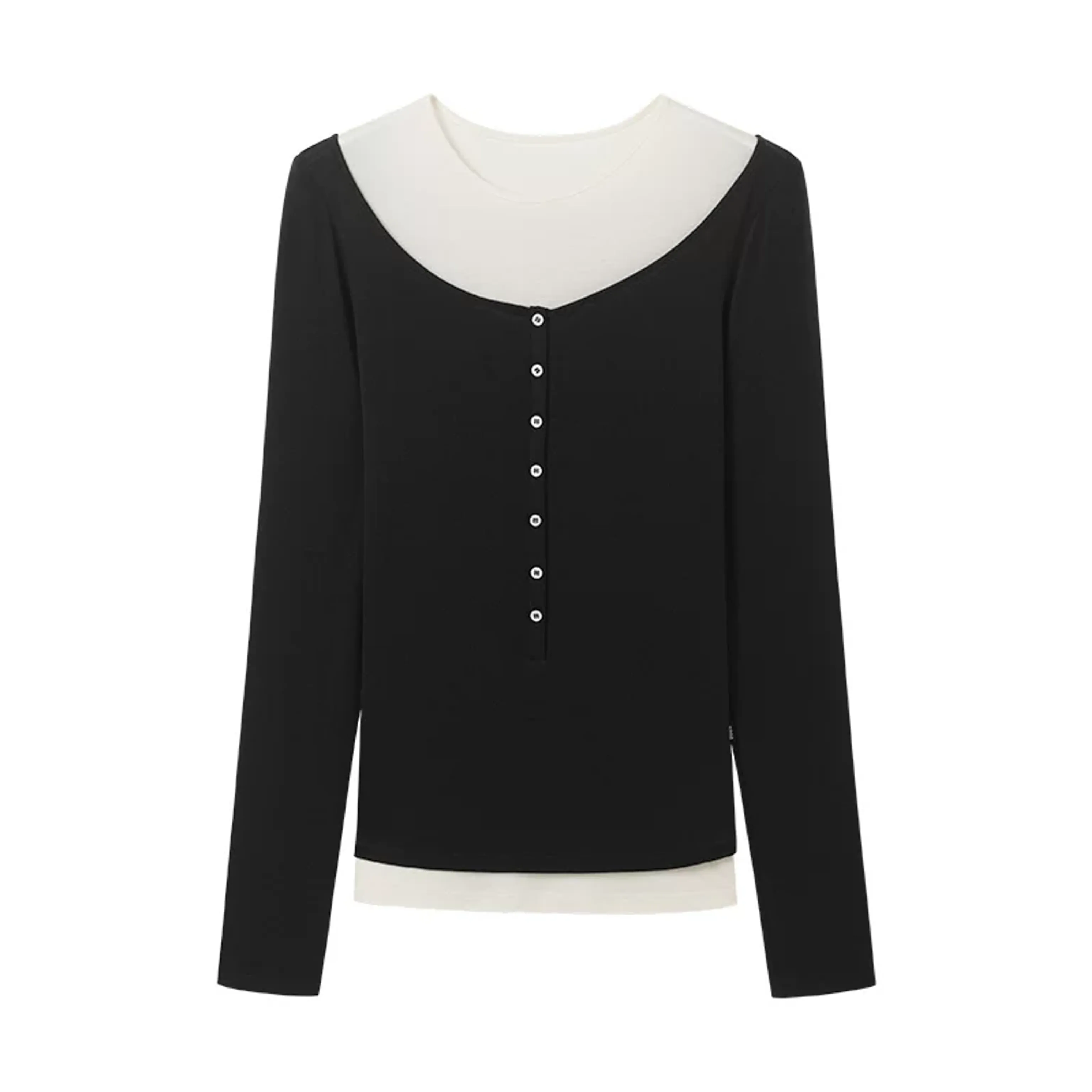 Two-tone Long Sleeve Top - Image 5