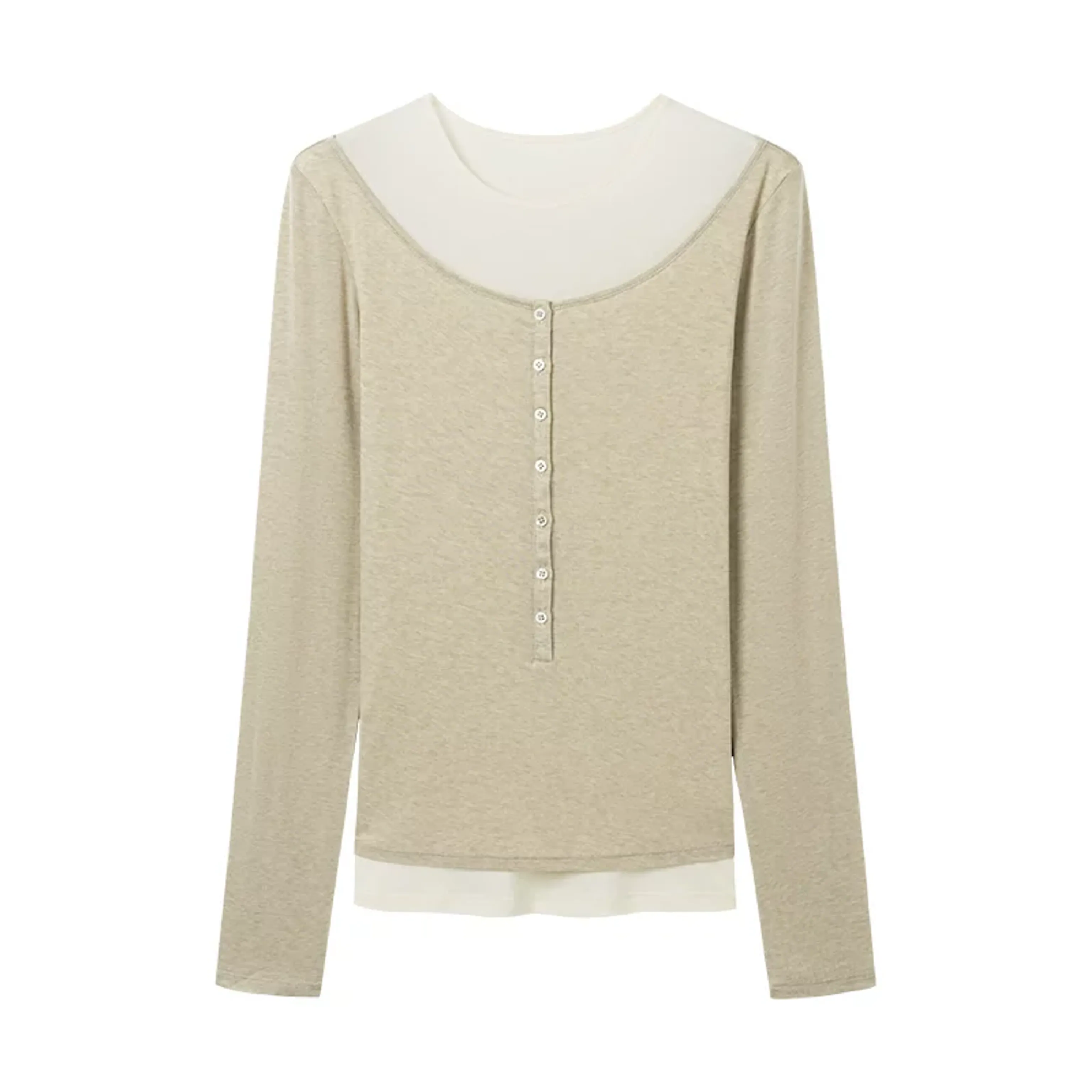 Two-tone Long Sleeve Top - Image 6