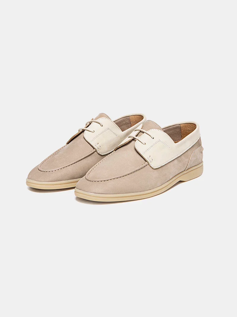 Two-Tone Nubuck Moc-Toe Boat Shoes - Image 3