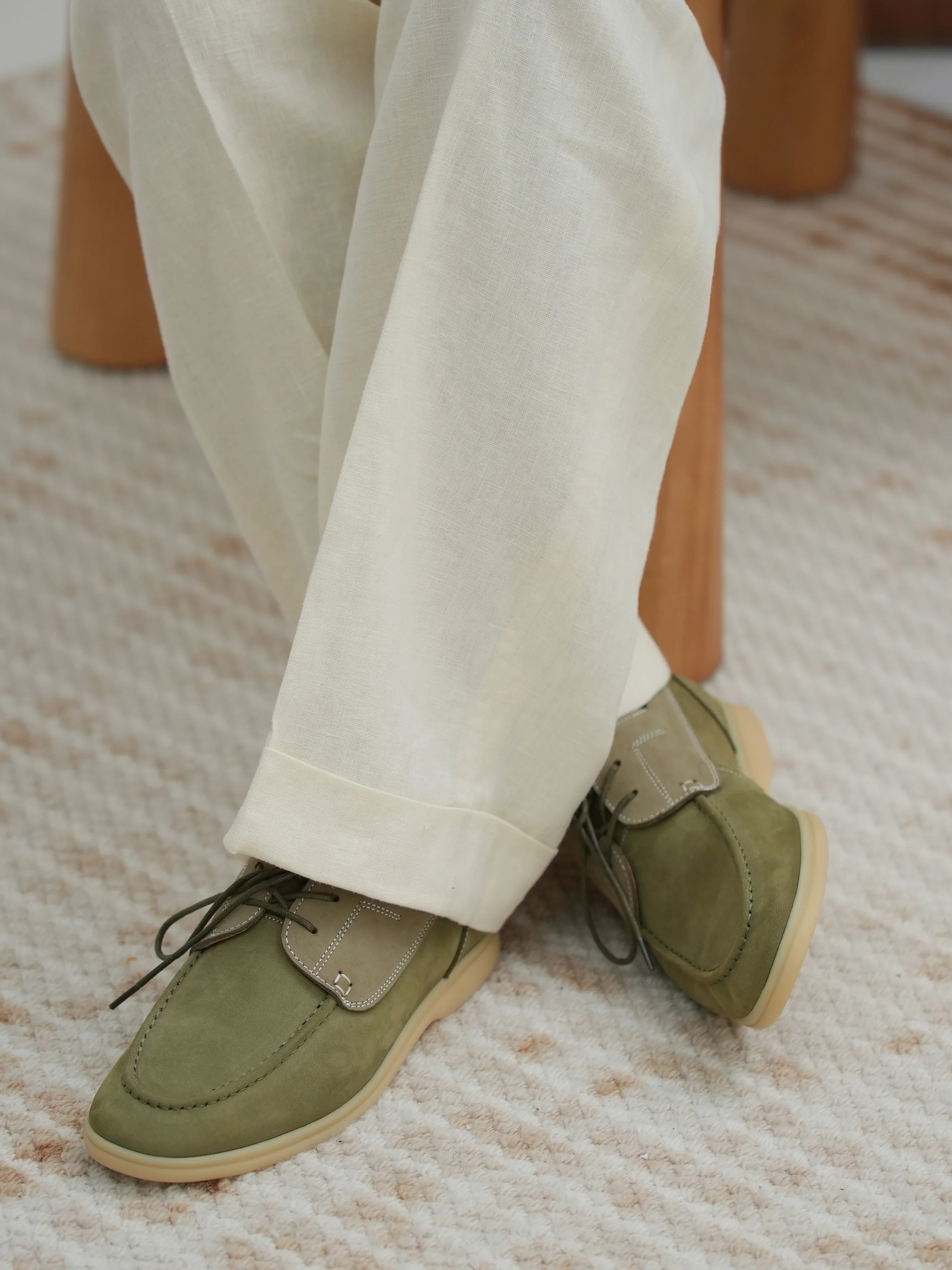 Two-Tone Nubuck Moc-Toe Boat Shoes - Image 5