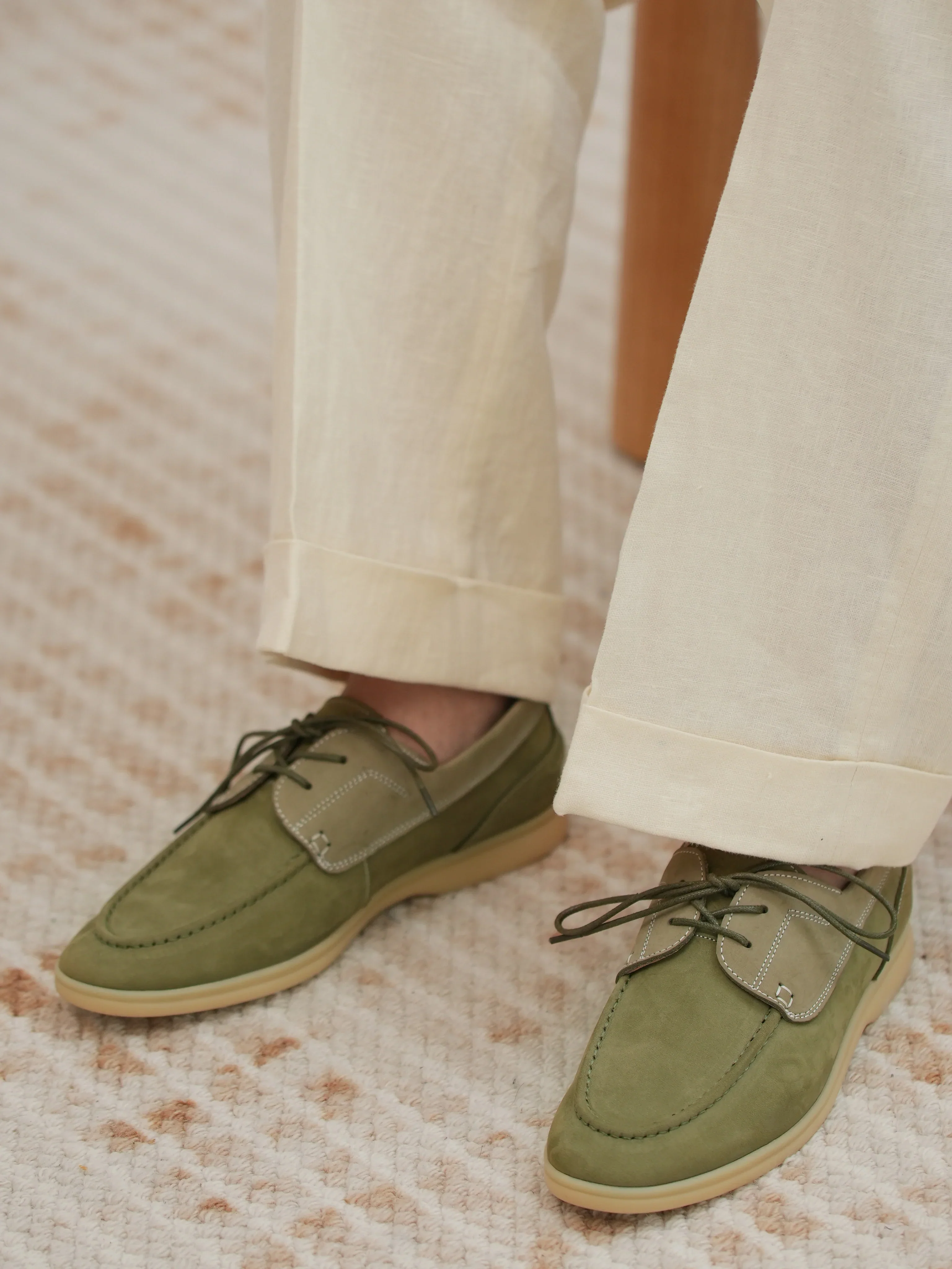 Two-Tone Nubuck Moc-Toe Boat Shoes - Image 6