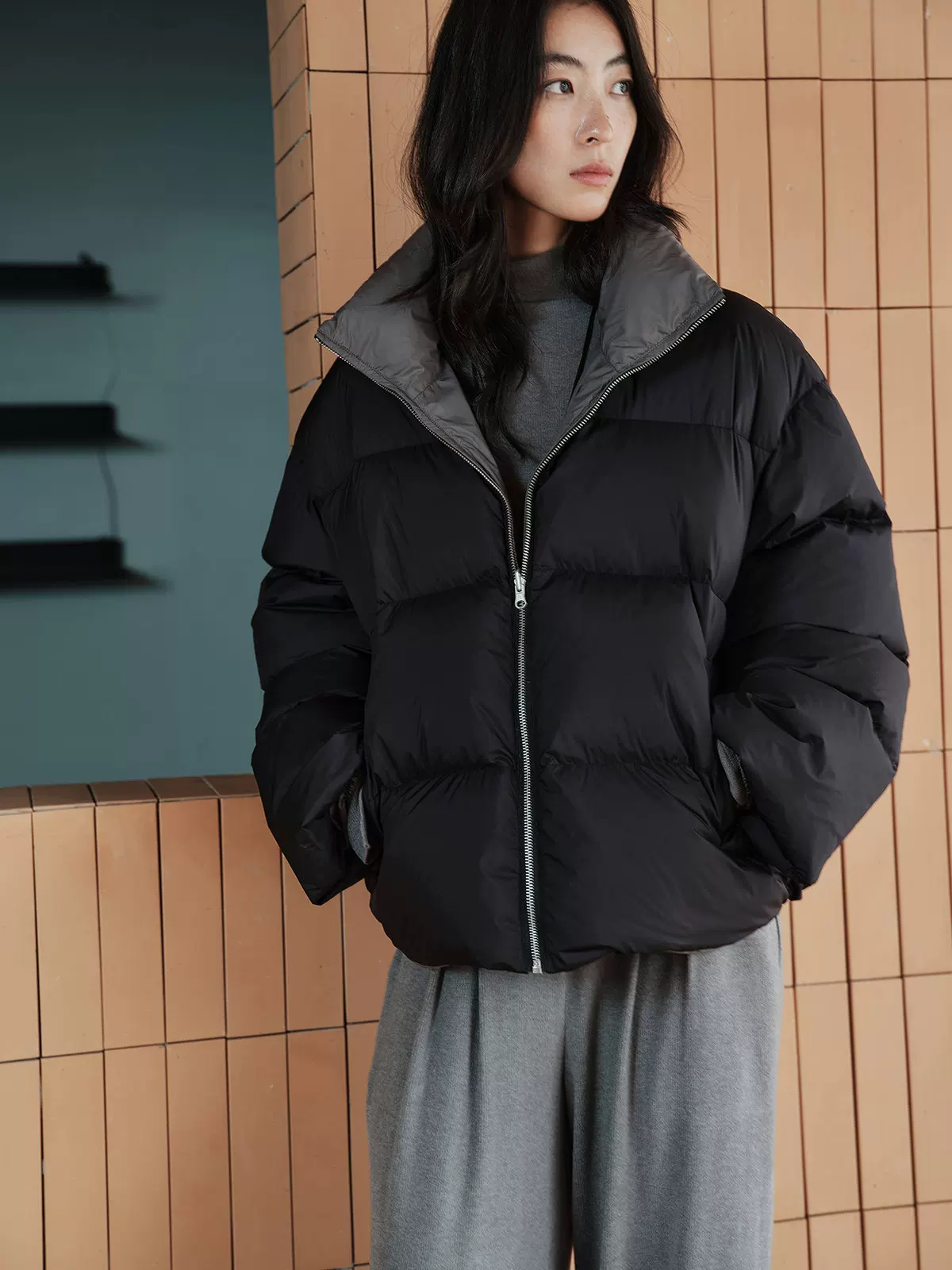 Two-Tone Puffer Jacket