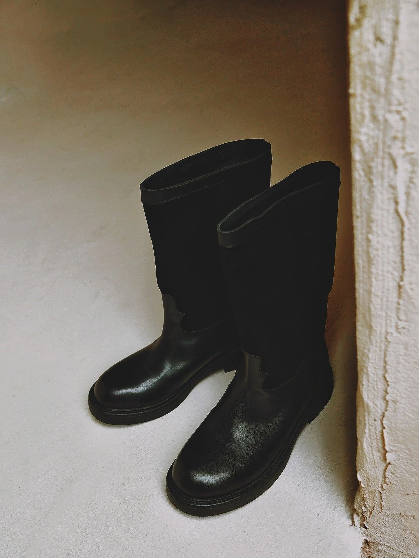 Two-Tone Top Grain Leather Mid Boots - Image 3