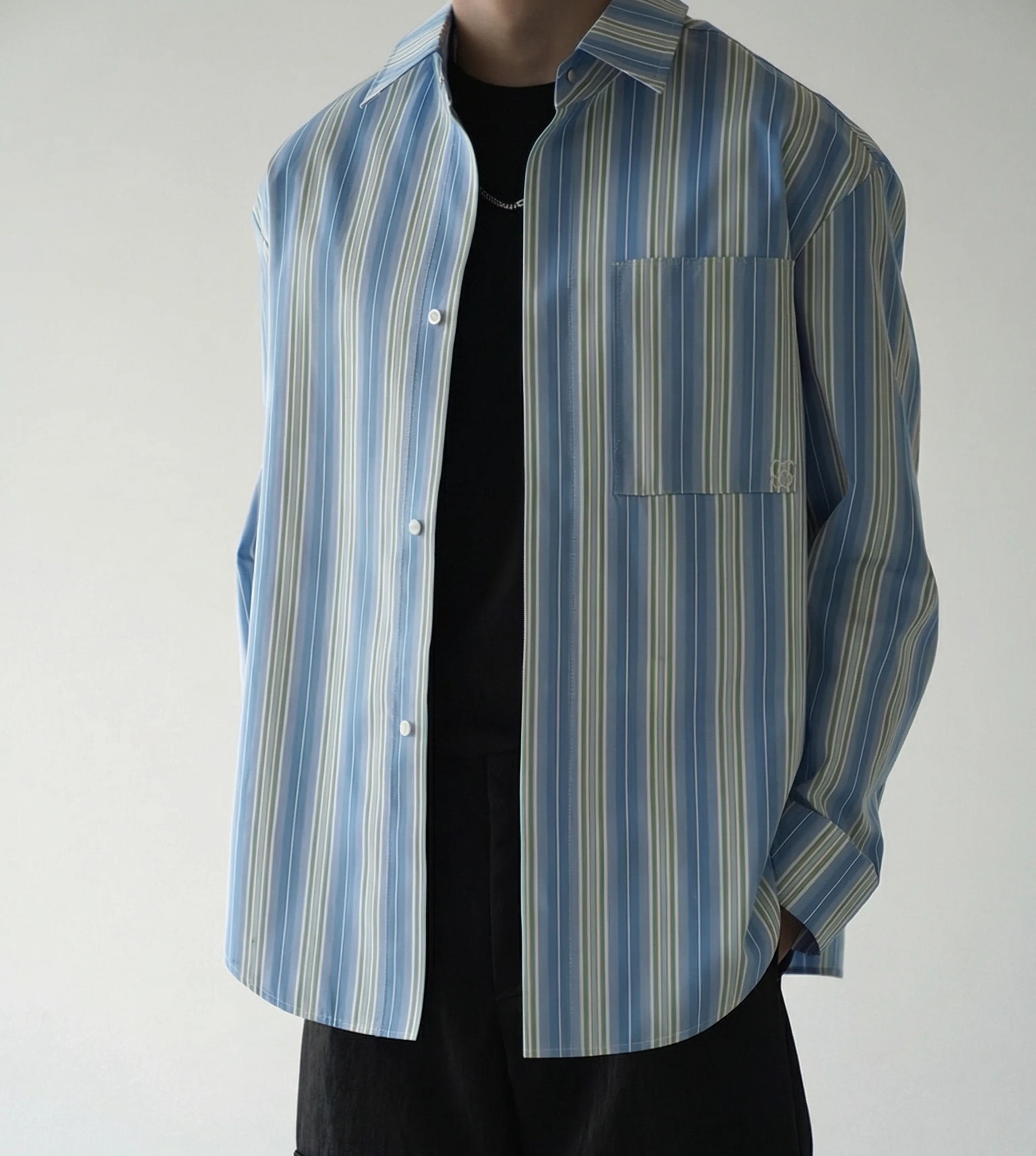 Two-Way Striped Cotton Shirt - Image 2