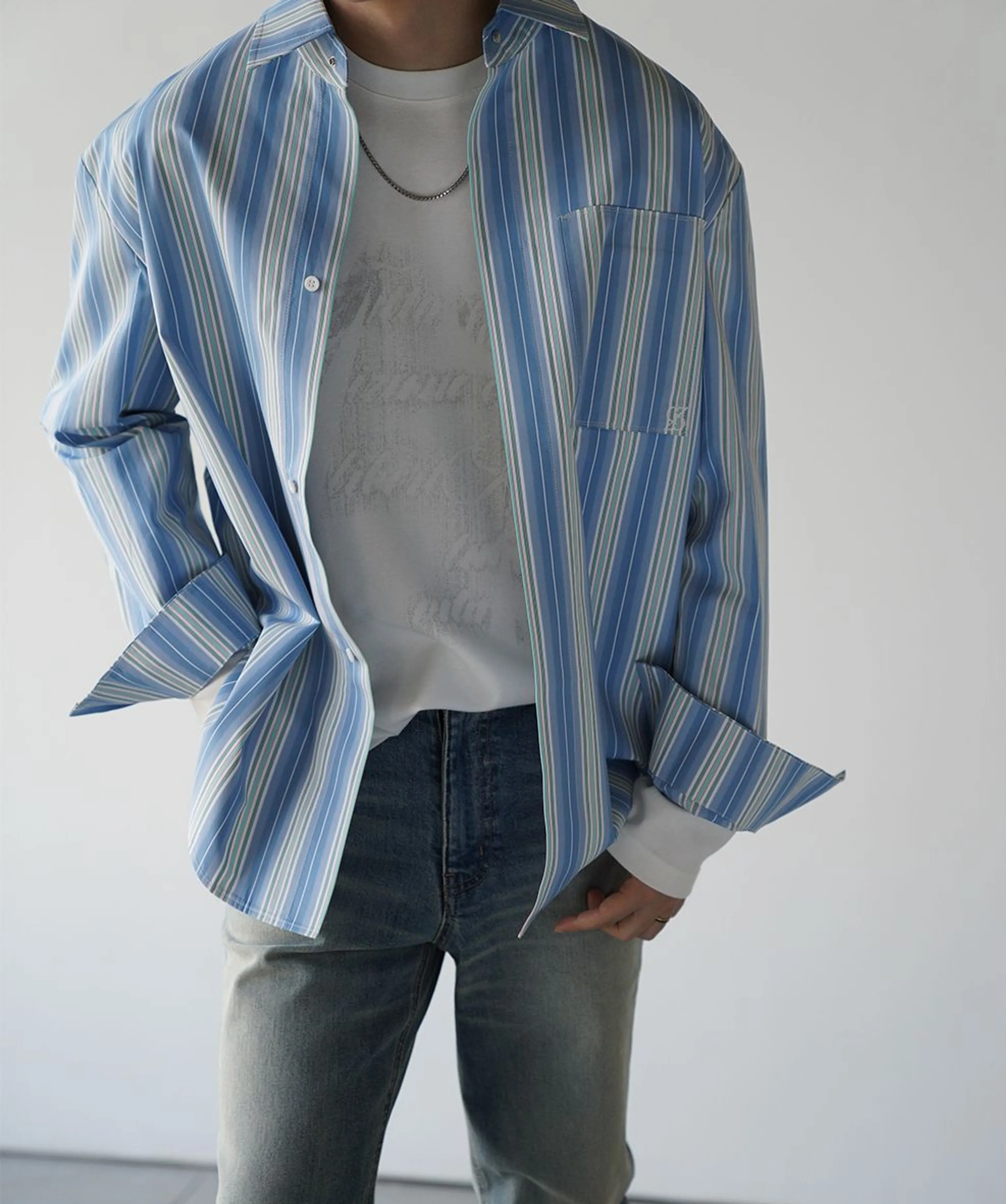 Two-Way Striped Cotton Shirt - Image 3