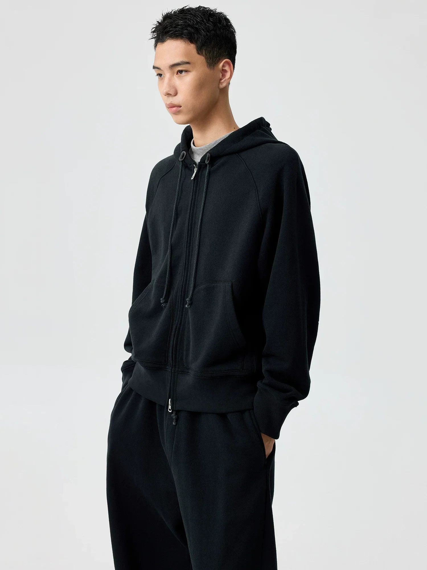 Two-Way Zip Raglan Hoodie