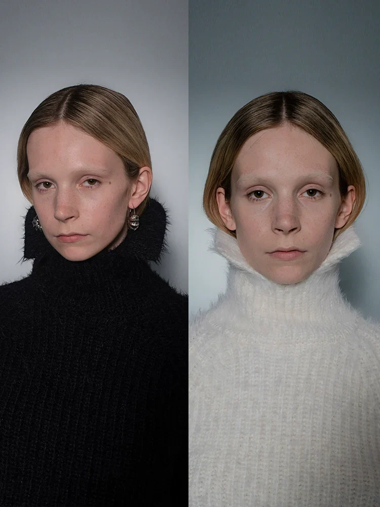 U-Neck Plush Chunky Cropped Sweater - Image 5