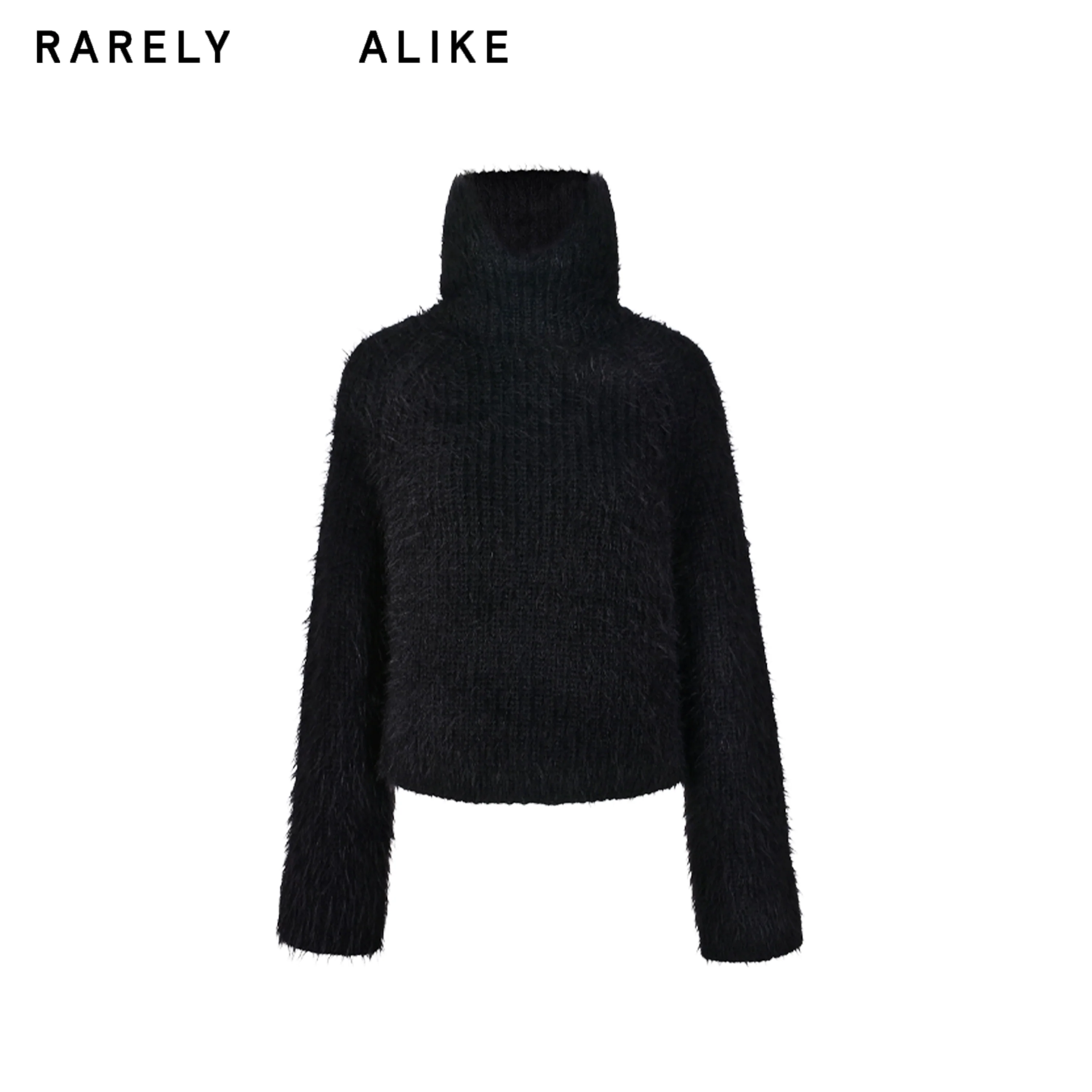 U-Neck Plush Chunky Cropped Sweater - Image 8