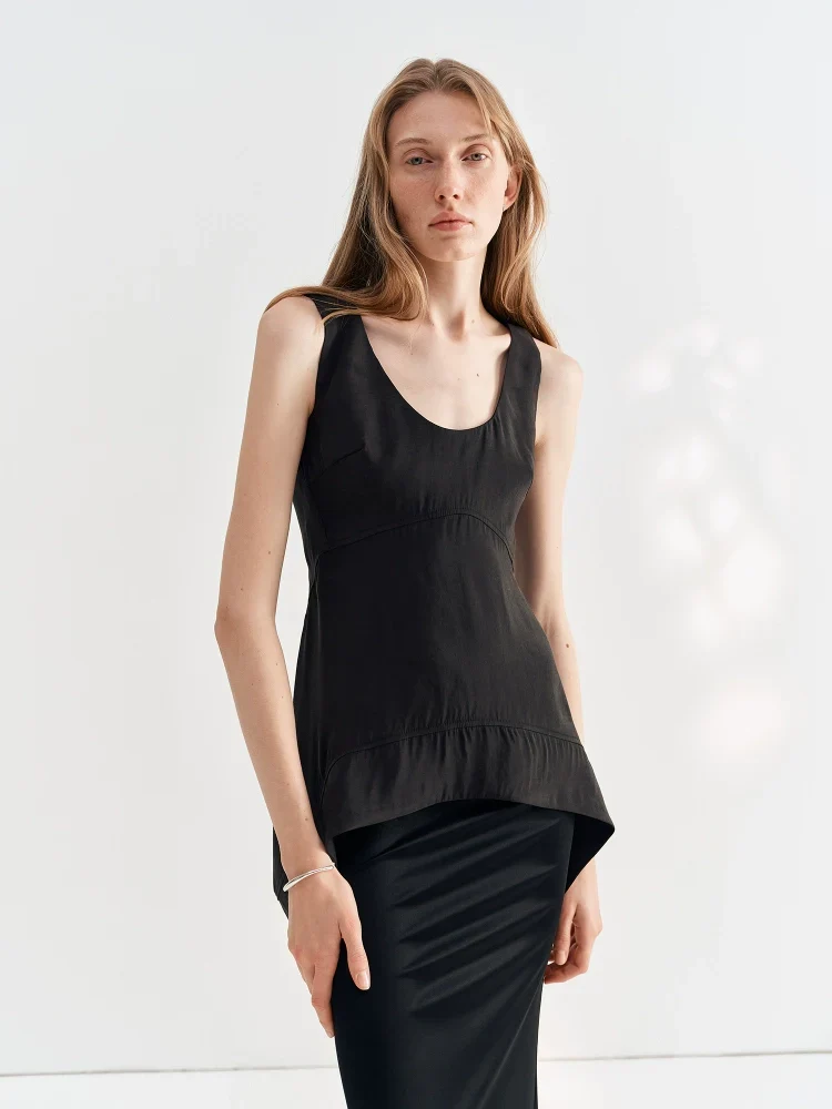 U-Neck Vest & Fishtail Skirt Set - Image 2