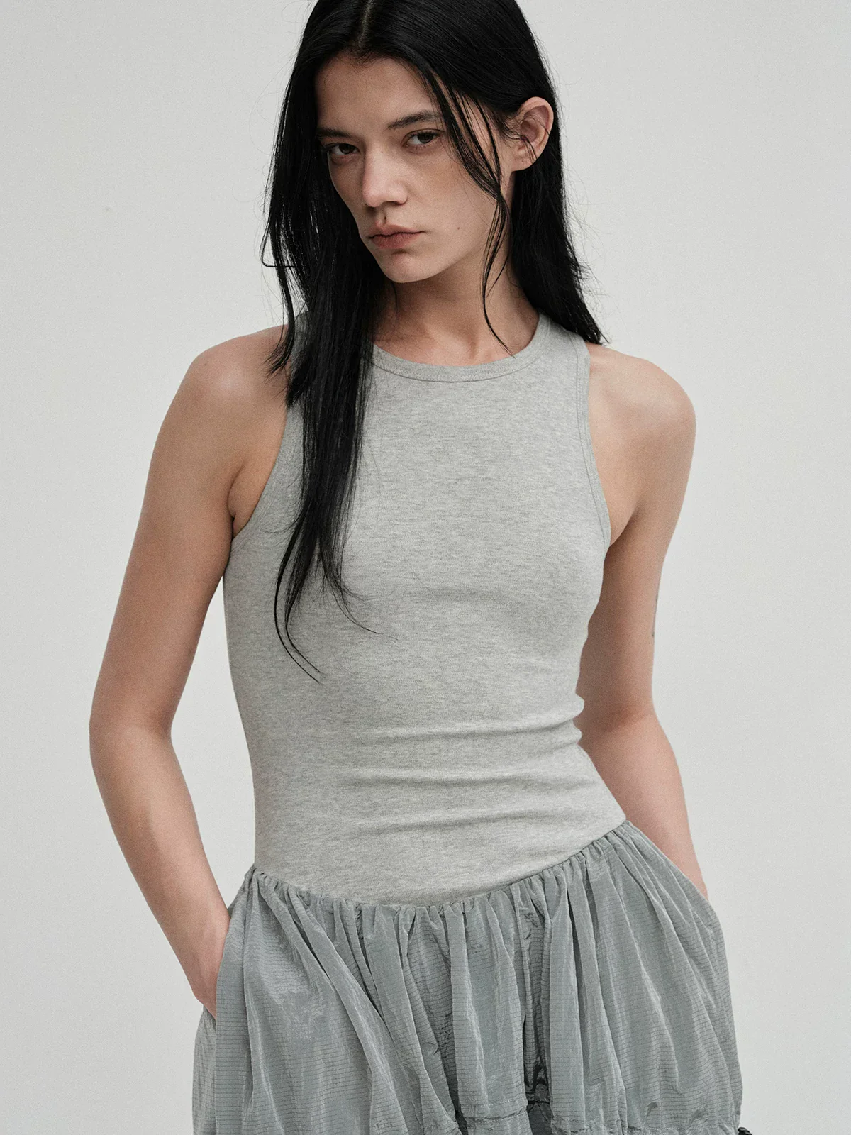 Ultralight Nylon Drawcord Tank Dress