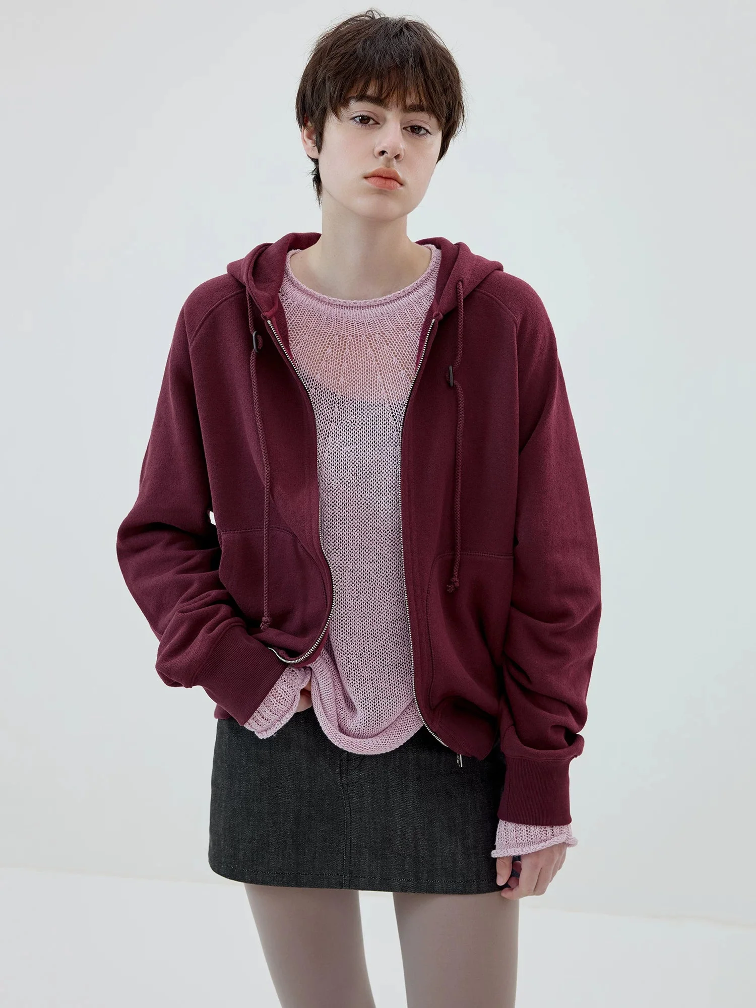 Unisex Two-Way Zip Fleece Hoodie