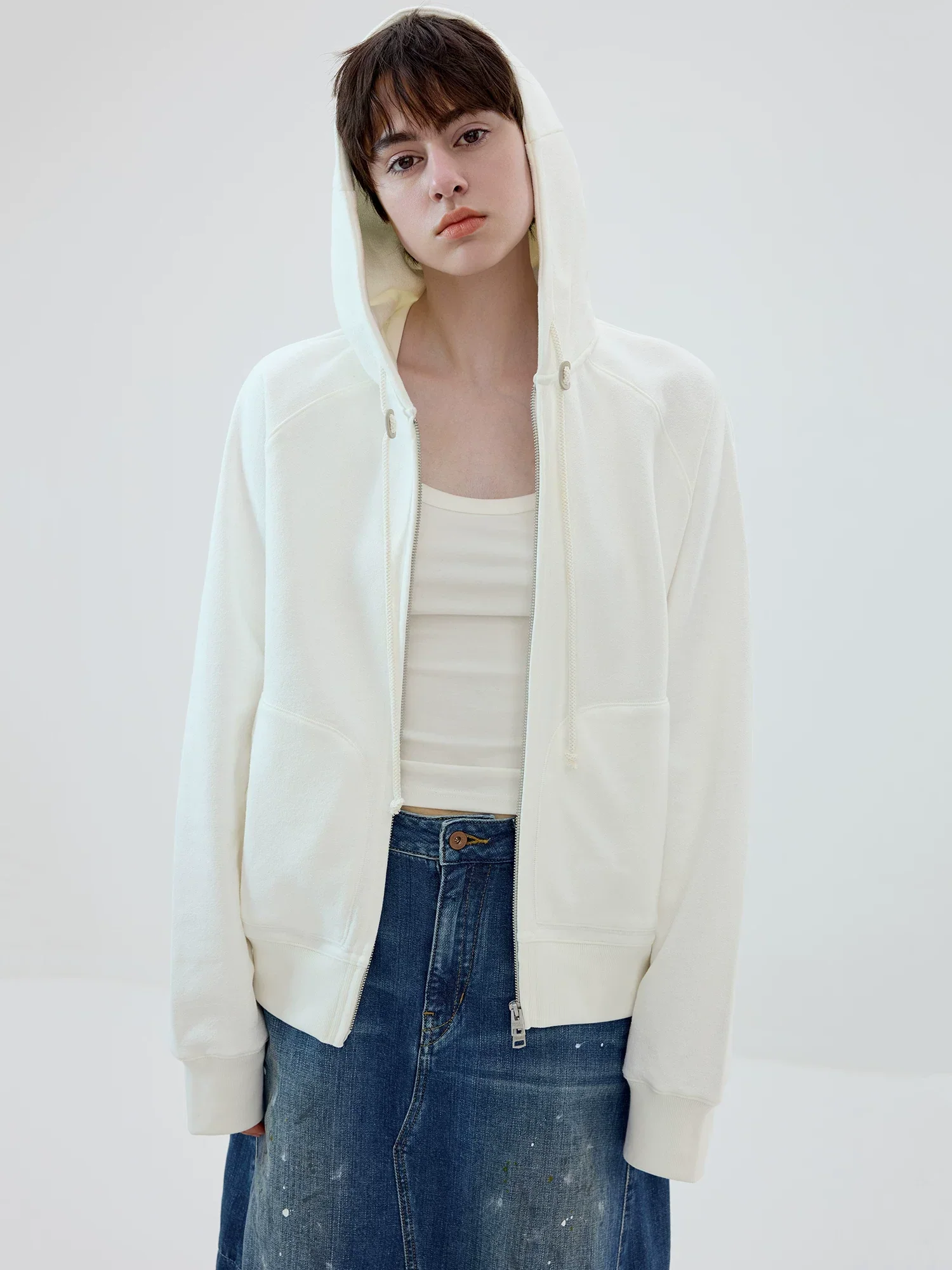 Unisex Two-Way Zip Fleece Hoodie - Image 3