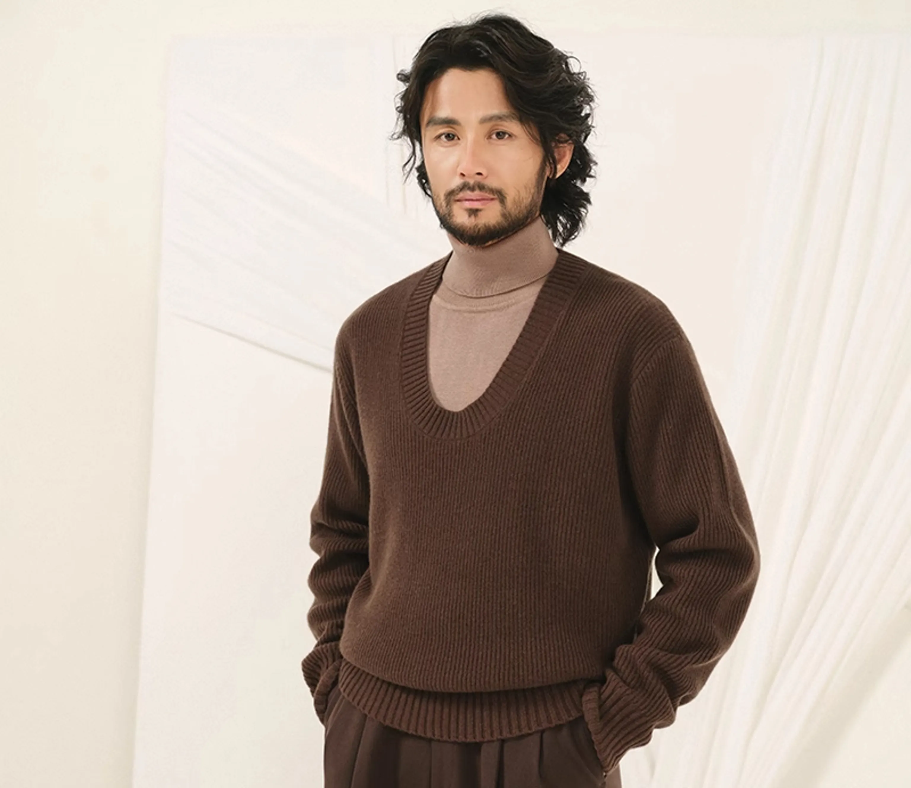 Unisex U-neck Knit Sweater - Image 2