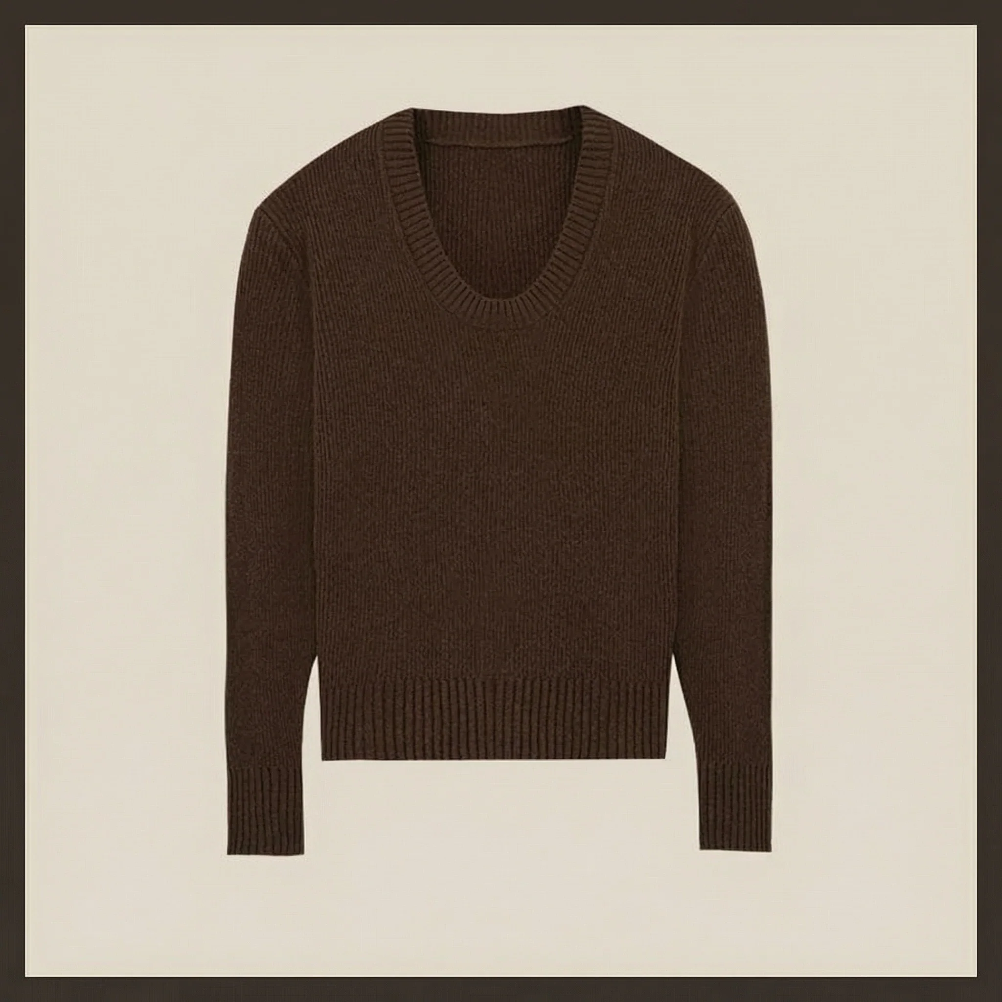 Unisex U-neck Knit Sweater - Image 7