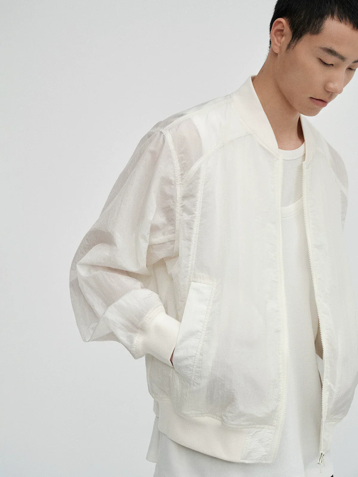 UPF50+ Textured Nylon Zip Bomber