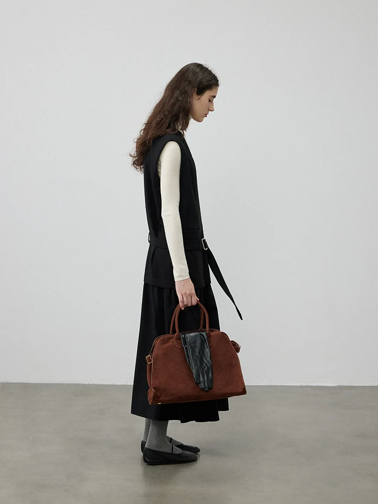 V‑Neck Belted Low‑Waist Vest Dress - Image 3