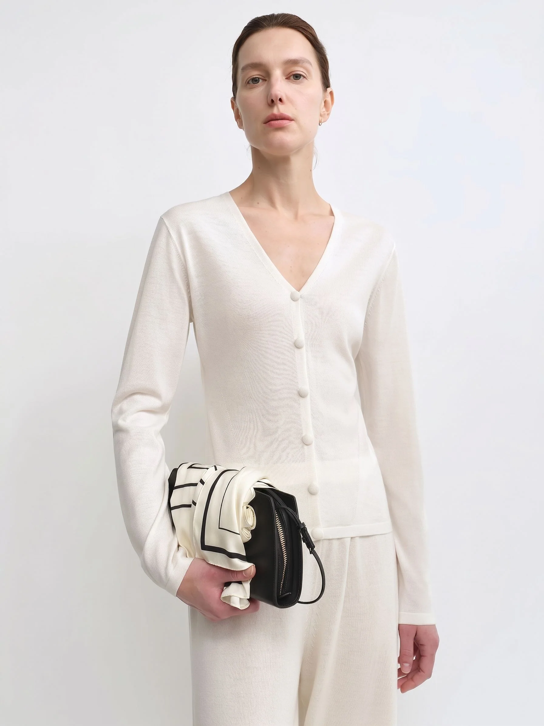V-Neck Button Cardigan - Image 3