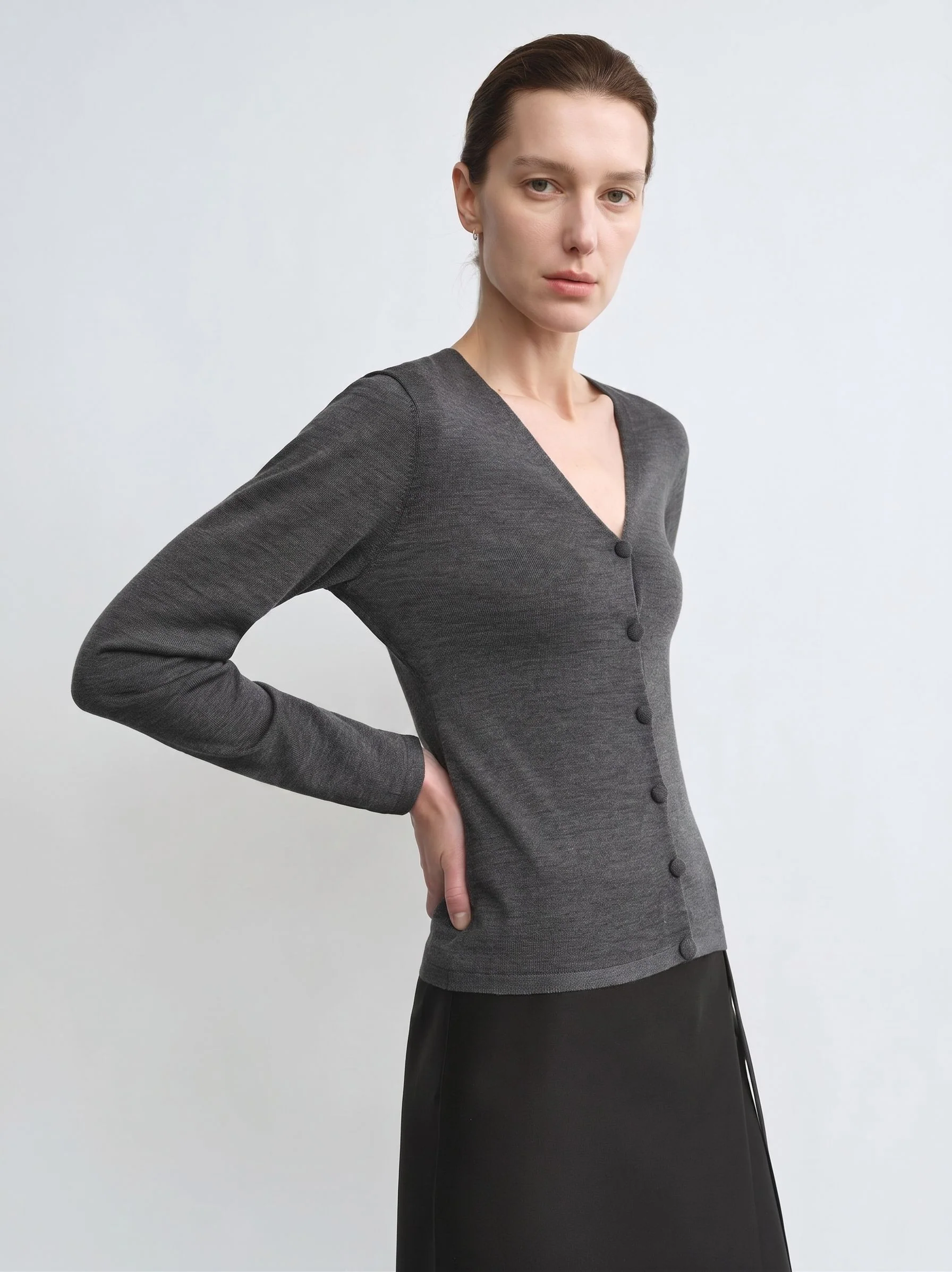 V-Neck Button Cardigan - Image 4