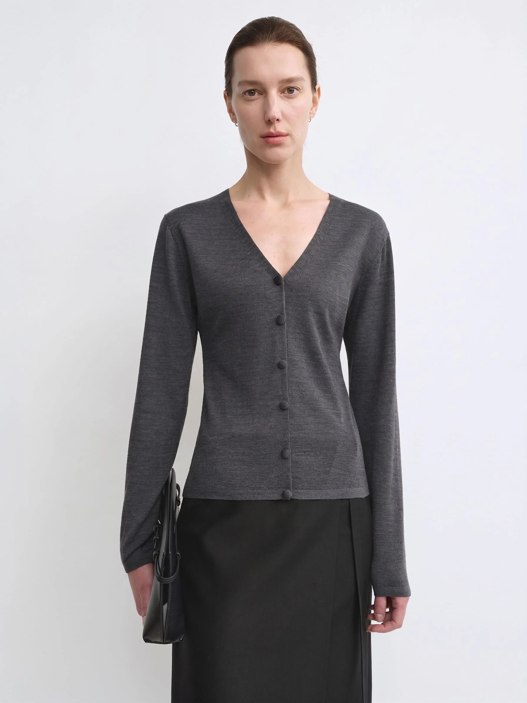 V-Neck Button Cardigan - Image 7